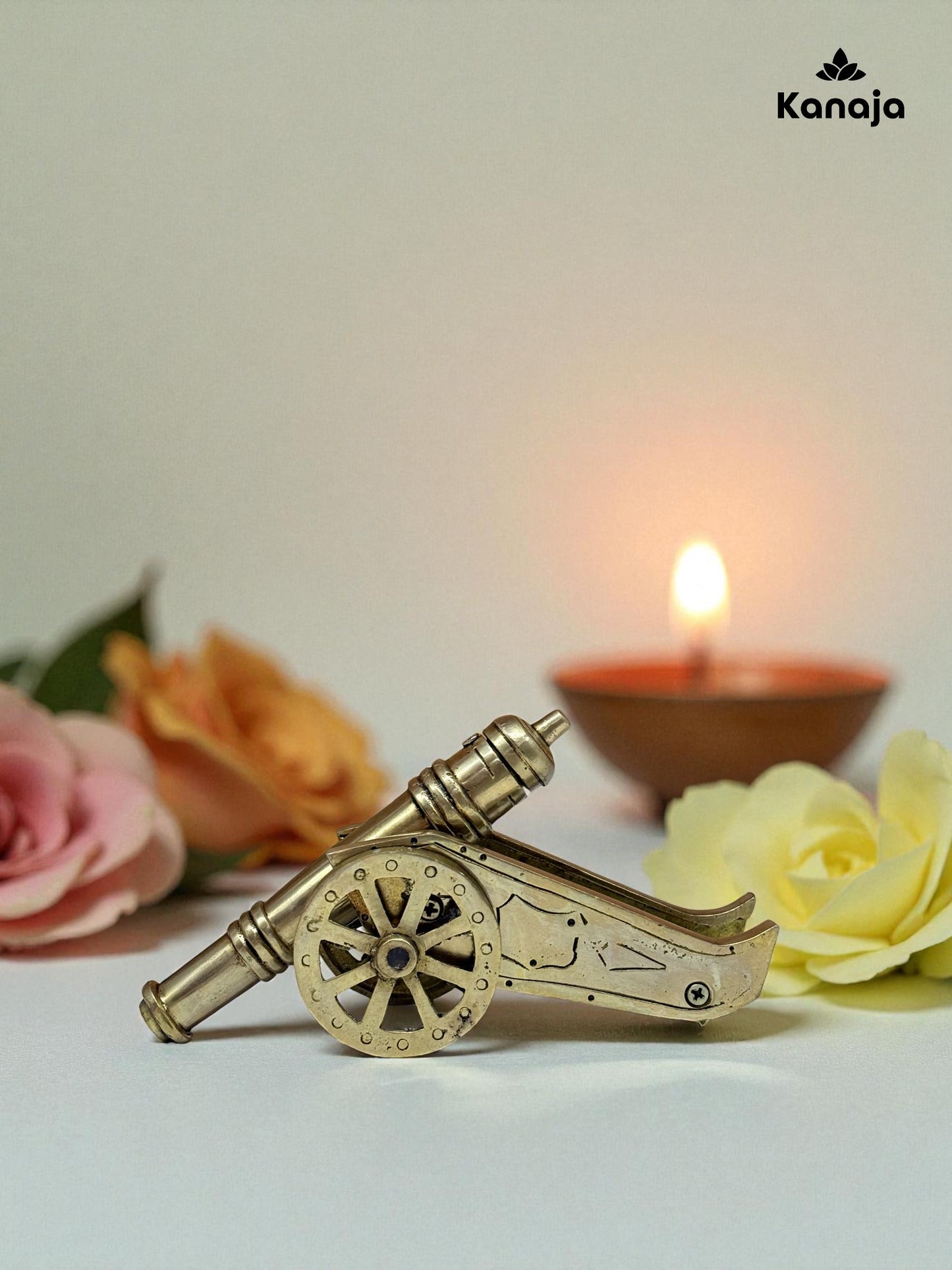 Vintage Brass Cannon Figurine – A Touch of Historic Charm