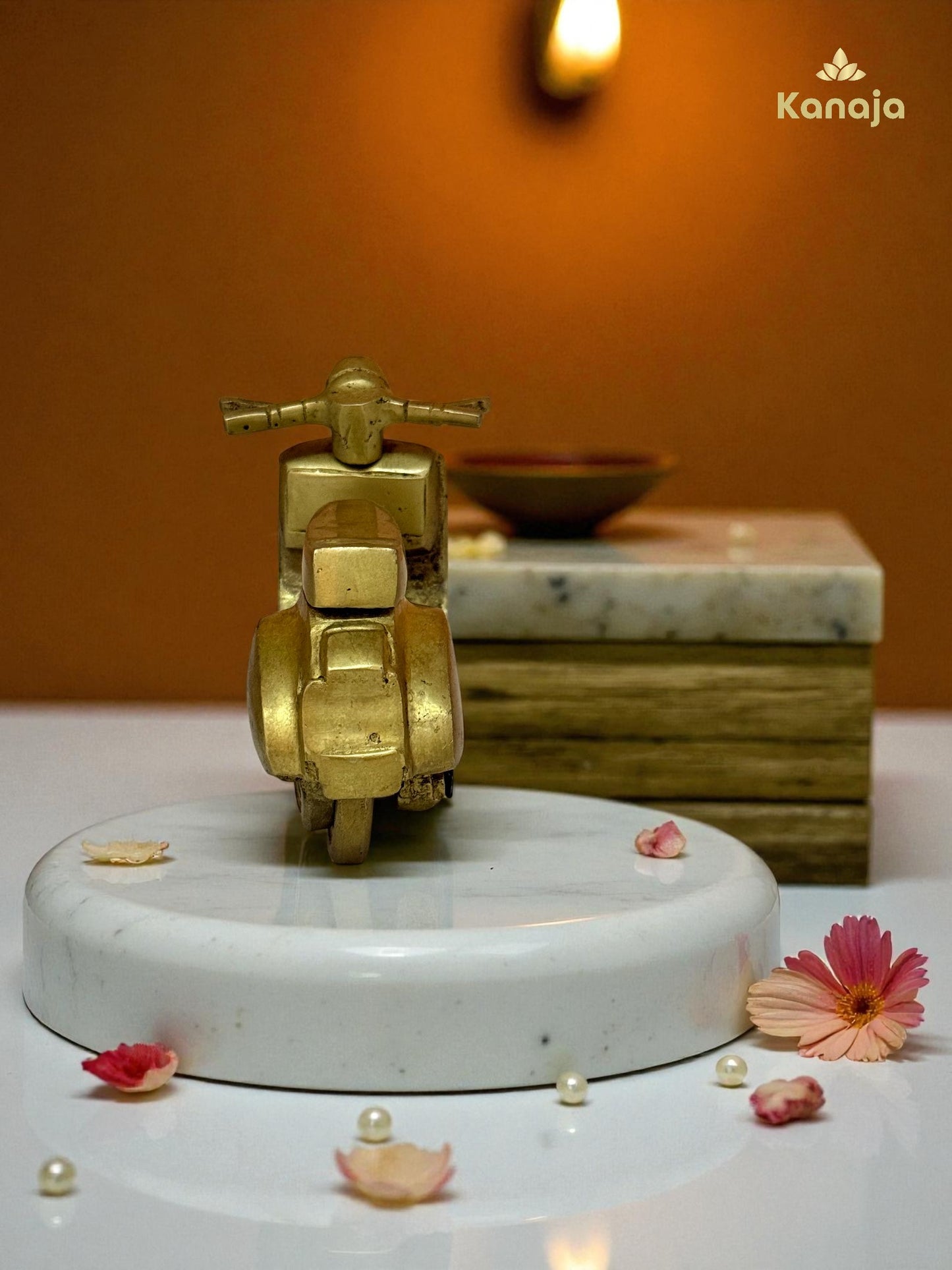 Golden Scooter Miniature - A Nod to Classic Style and Freedom