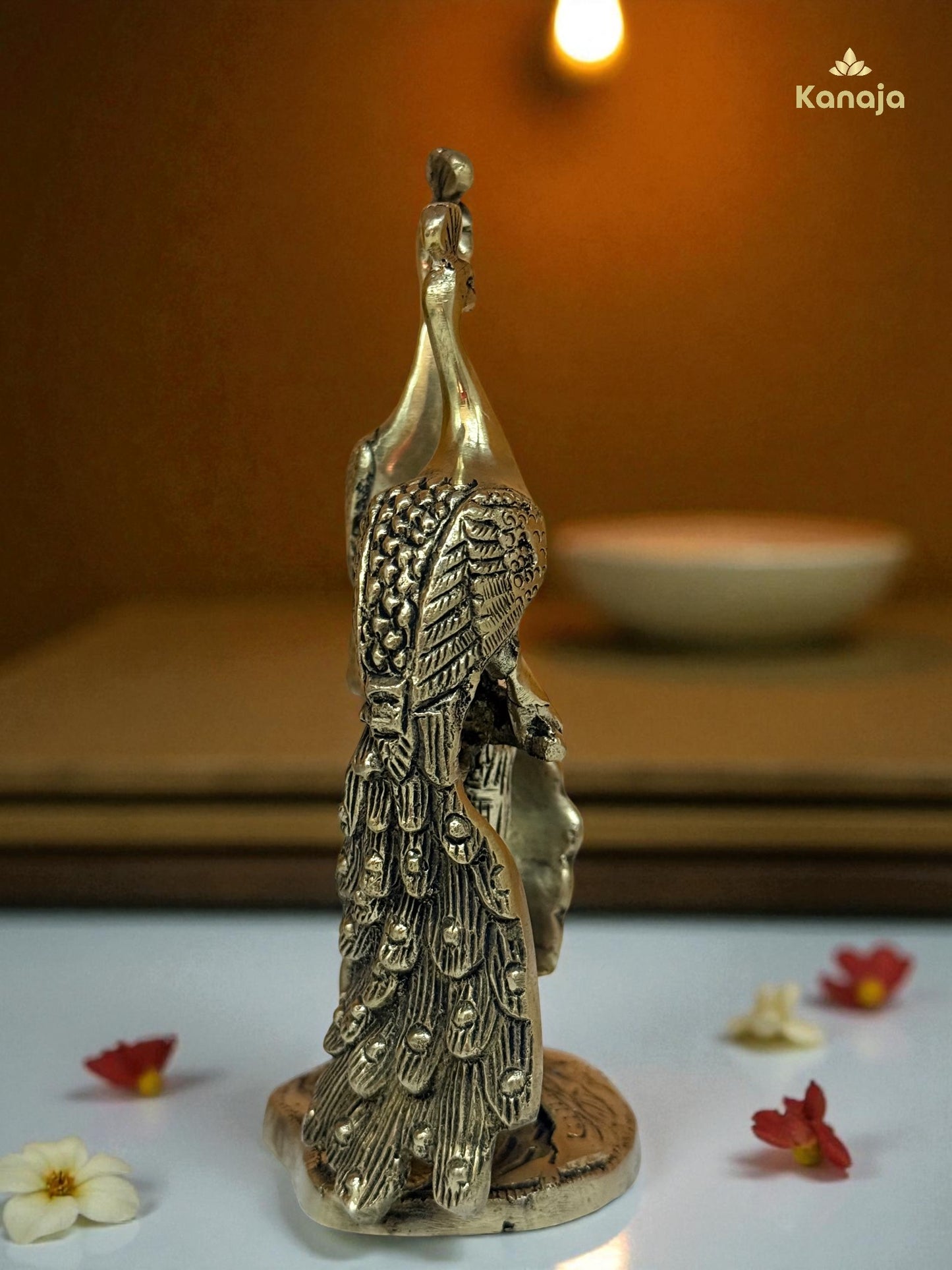 Brass Peacock Pair Showpiece
