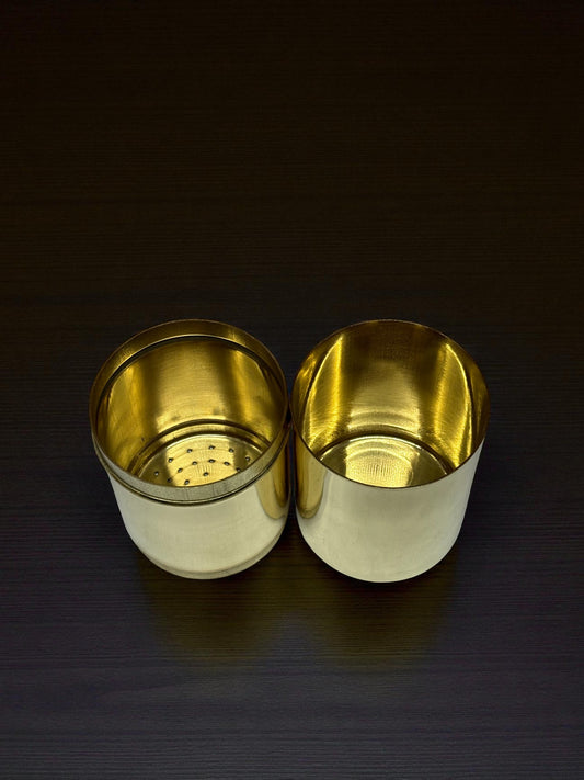 Authentic South Indian Brass Coffee Filter - For Rich Filter Coffee (Davara-Tumbler Style)