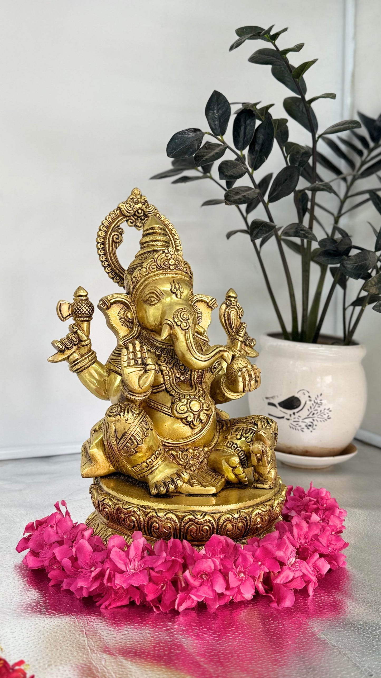 Handcrafted Brass Ganesha on Lotus Base – Symbol of Purity, Wisdom & Success