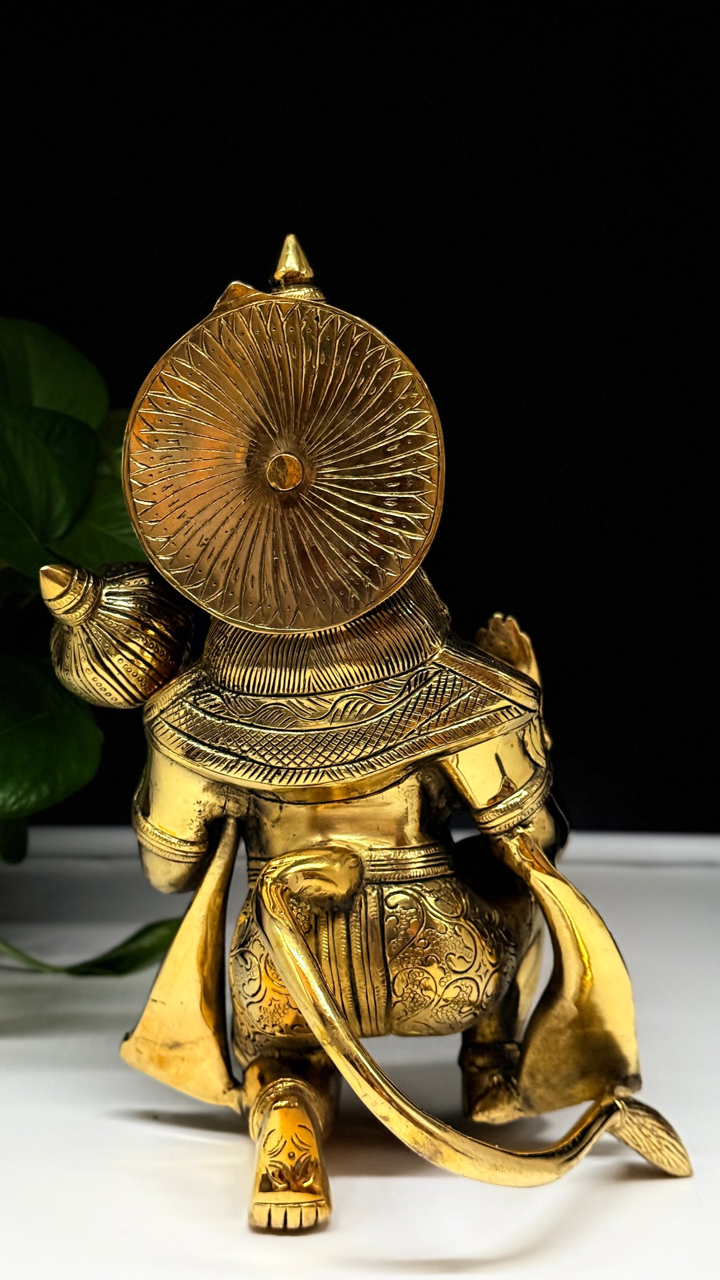 Serene Brass Sitting Hanuman Statue - Bestower of Blessings and Strength