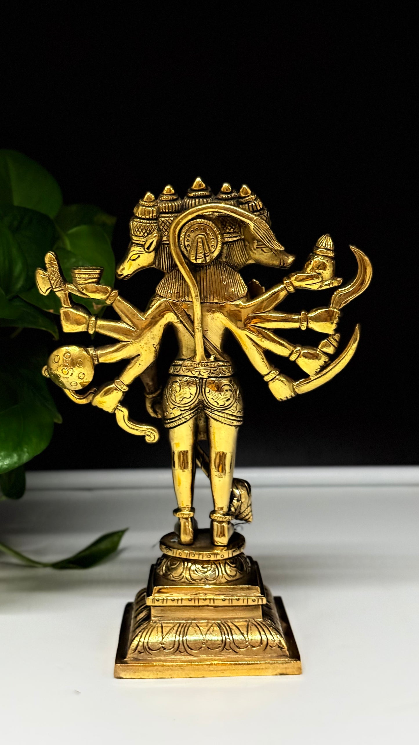 Panchamukhi Hanuman Brass Idol - Handcrafted Symbol of Protection