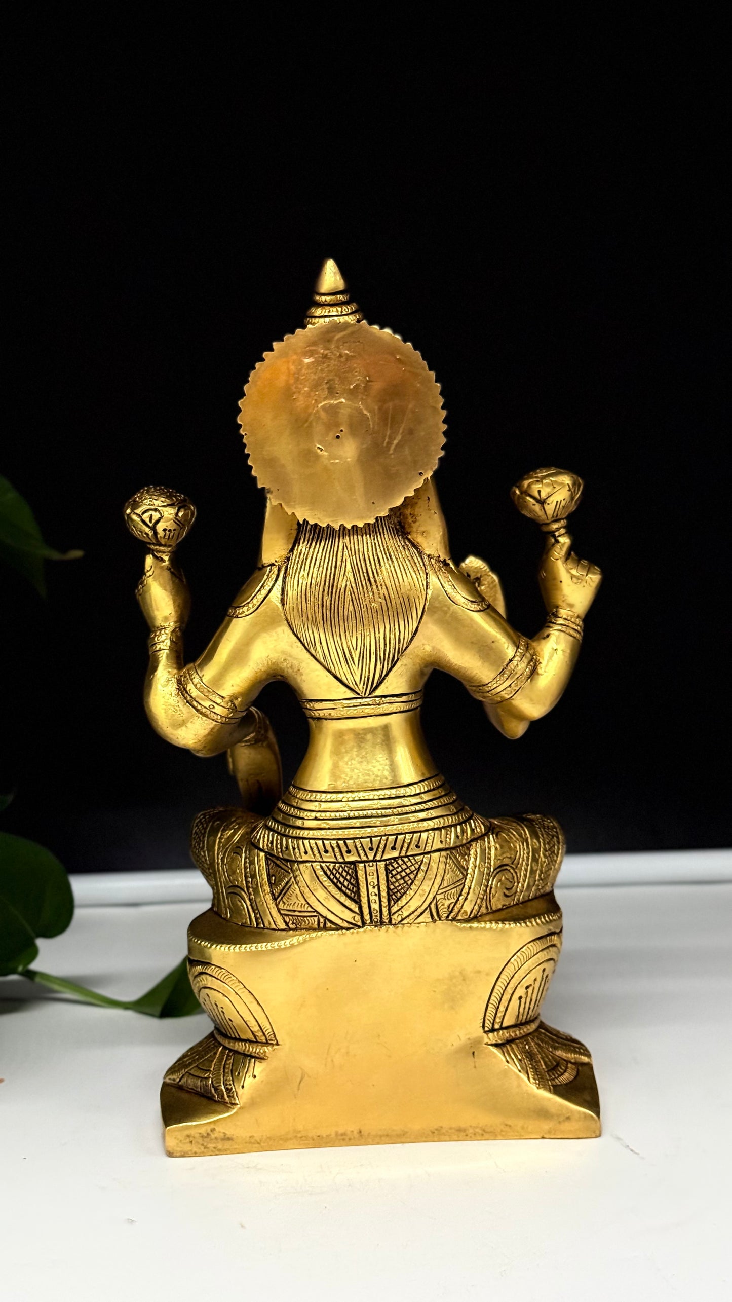 Handcrafted Brass Lakshmi Murti on Lotus Throne - For Abundance, Puja & Vastu