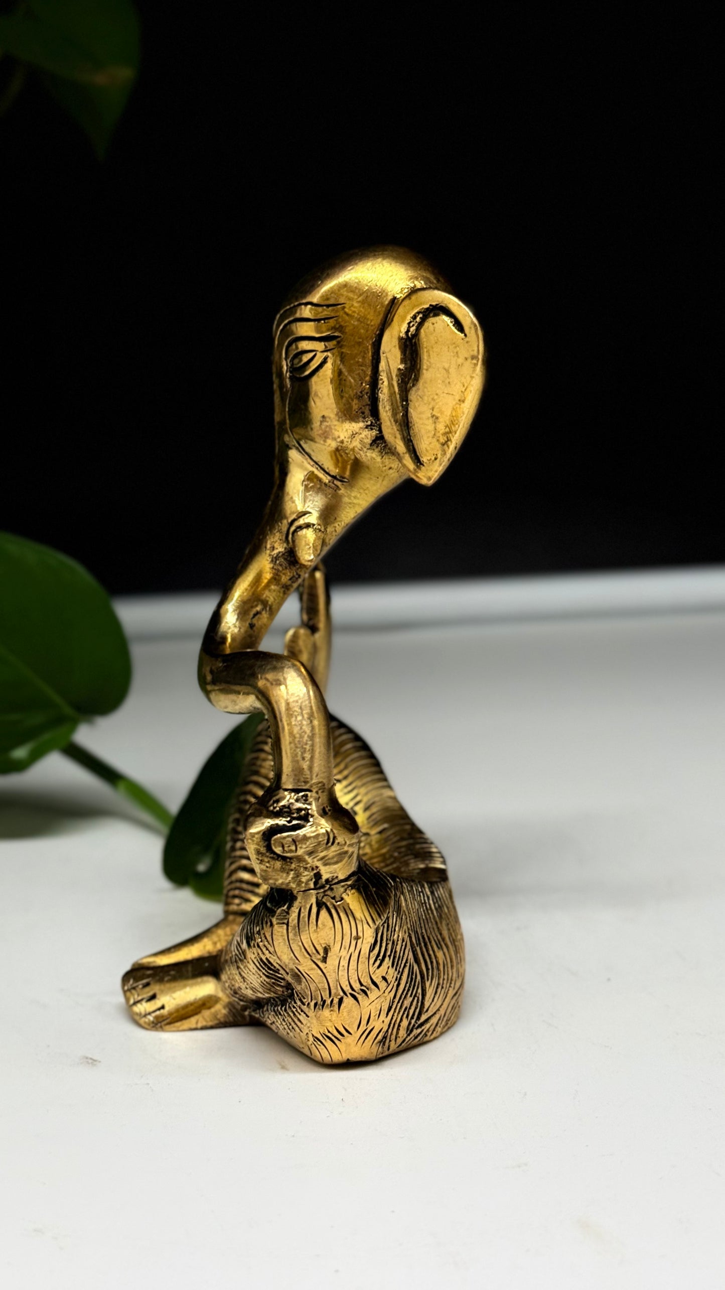 Handcrafted Brass Ganesha on Royal Asana - Artistic Divine Decor