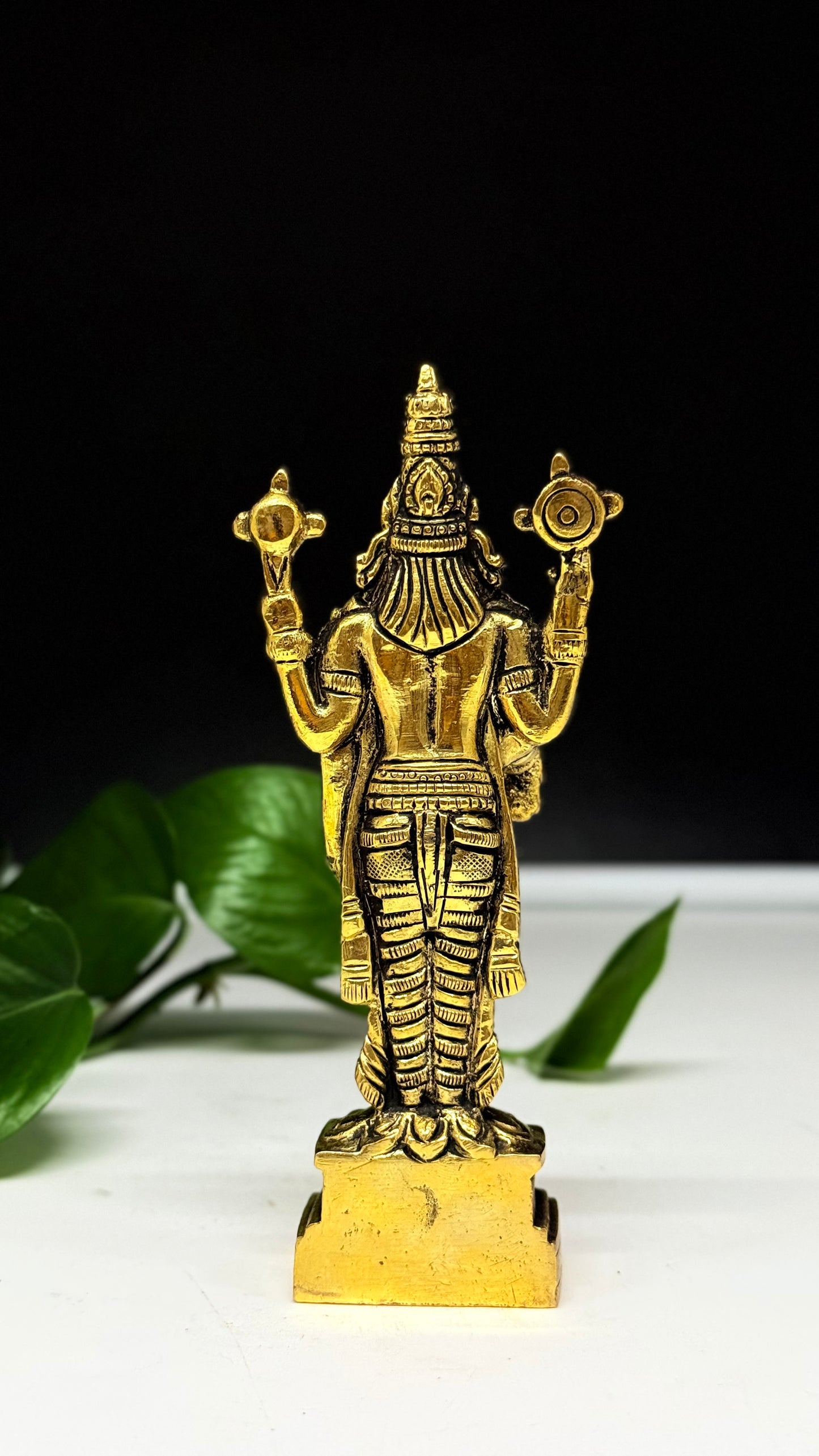 Handcrafted Brass Tirupati Balaji Murti - Lord Venkateswara Srinivasa Idol for Home Puja & Decor