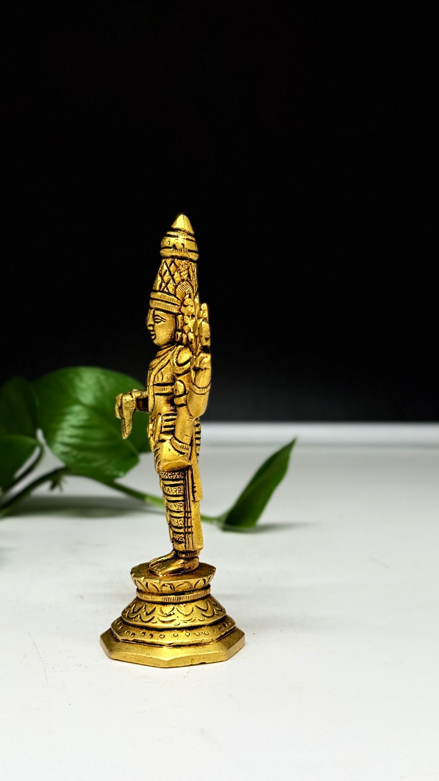 Divine Grace: Artisan-Crafted Brass Tirupati Balaji Murti - Lord Venkateswara Idol