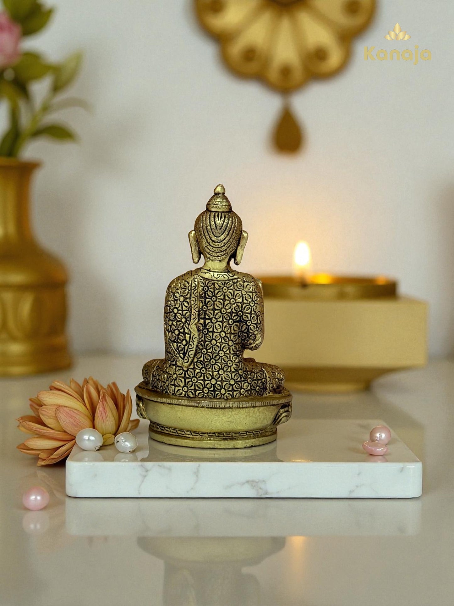 Handcrafted Brass Buddha Idol (Abhaya Mudra) for Home & Office