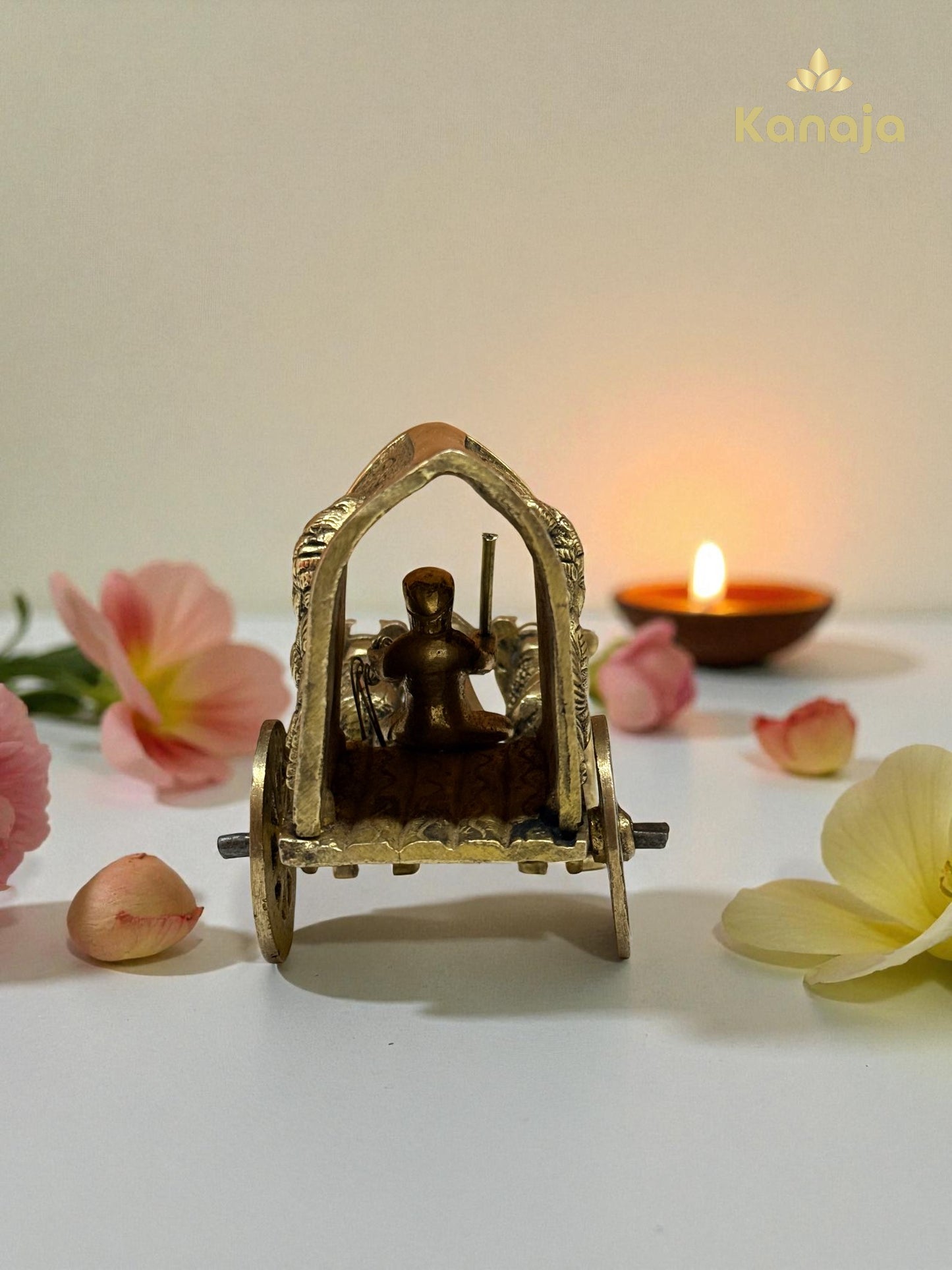 Handcrafted Brass Indian Bullock Cart Miniature - Unique Home Decor Gift