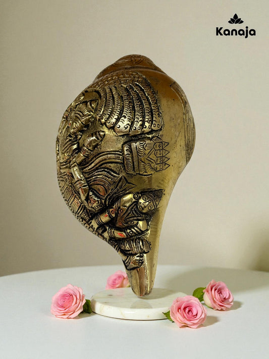 Artisan Crafted Brass Decorative Shankh