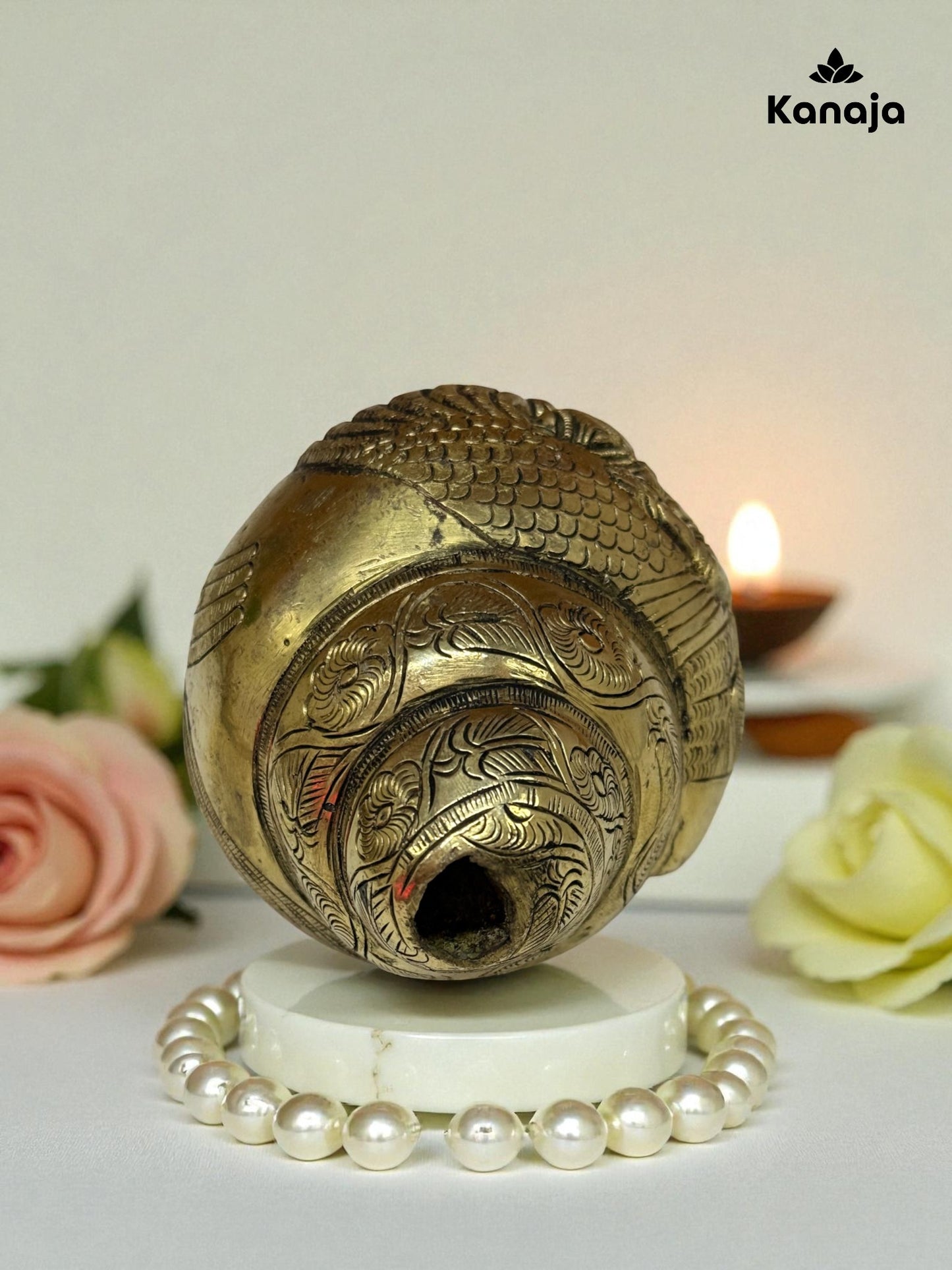 Artisan Crafted Brass Decorative Shankh