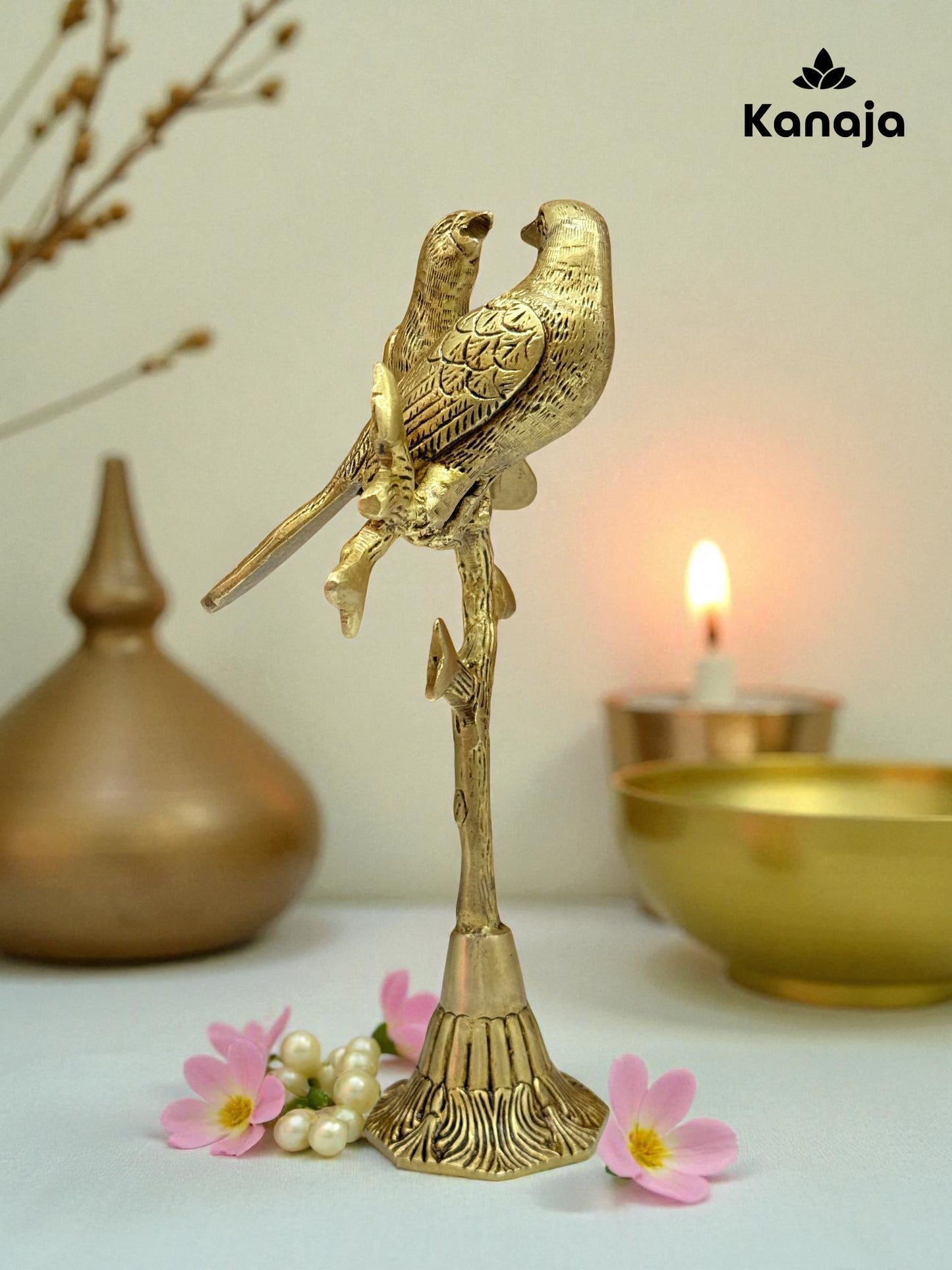 Handcrafted Brass Bird Pair Figurine