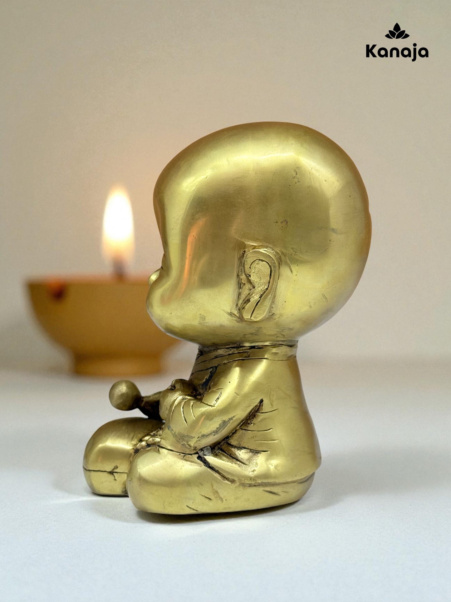 Golden Laughing Buddha Monk Statue - Bring Joy and Serenity to Your Space