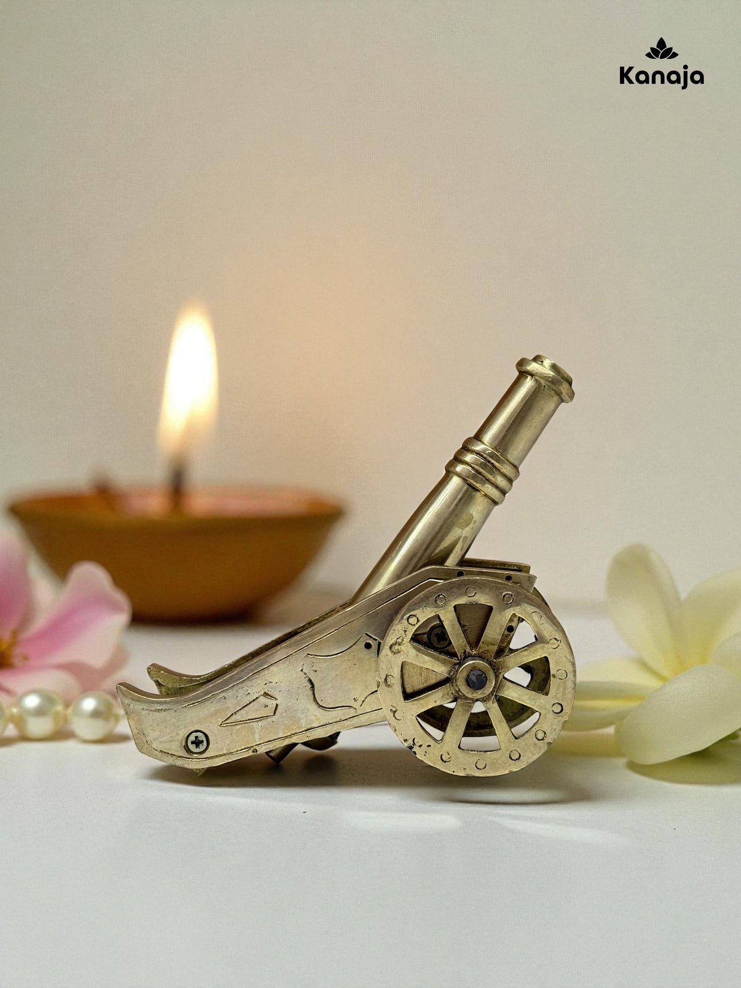 Vintage Brass Cannon Figurine – A Touch of Historic Charm