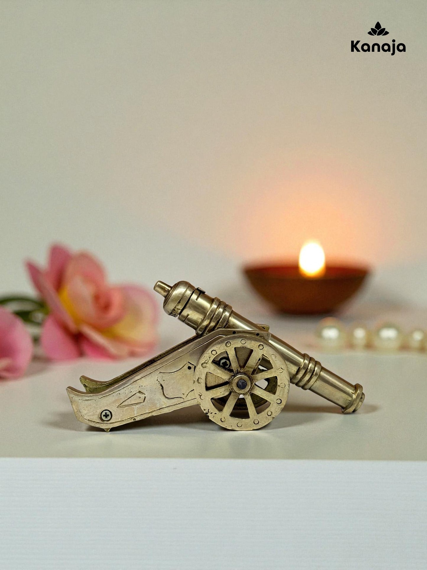 Vintage Brass Cannon Figurine – A Touch of Historic Charm