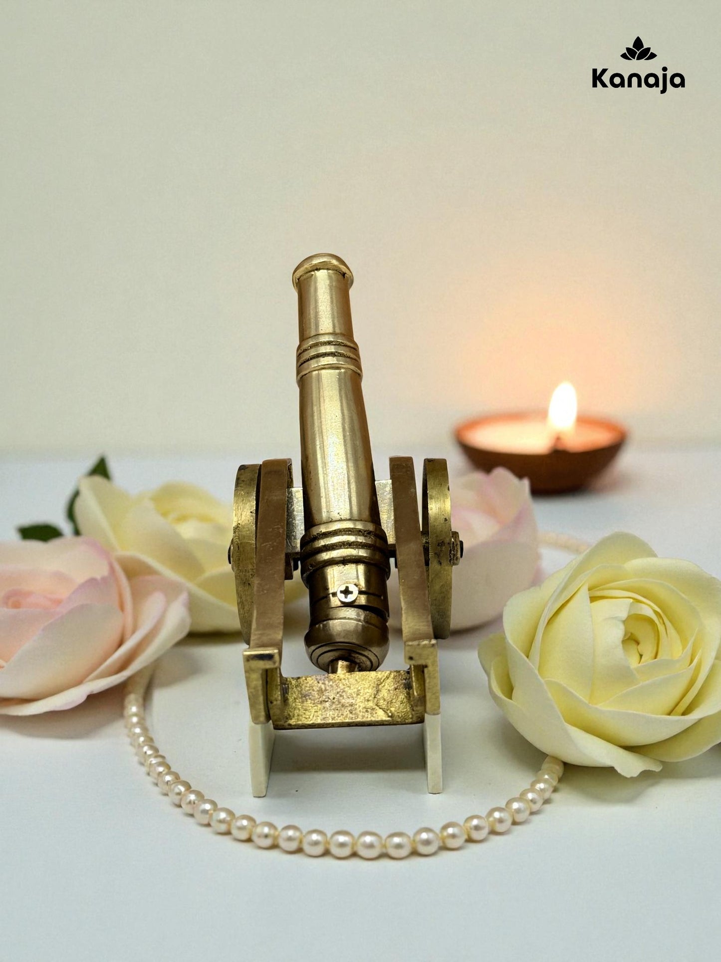 Vintage Brass Cannon Figurine – A Touch of Historic Charm