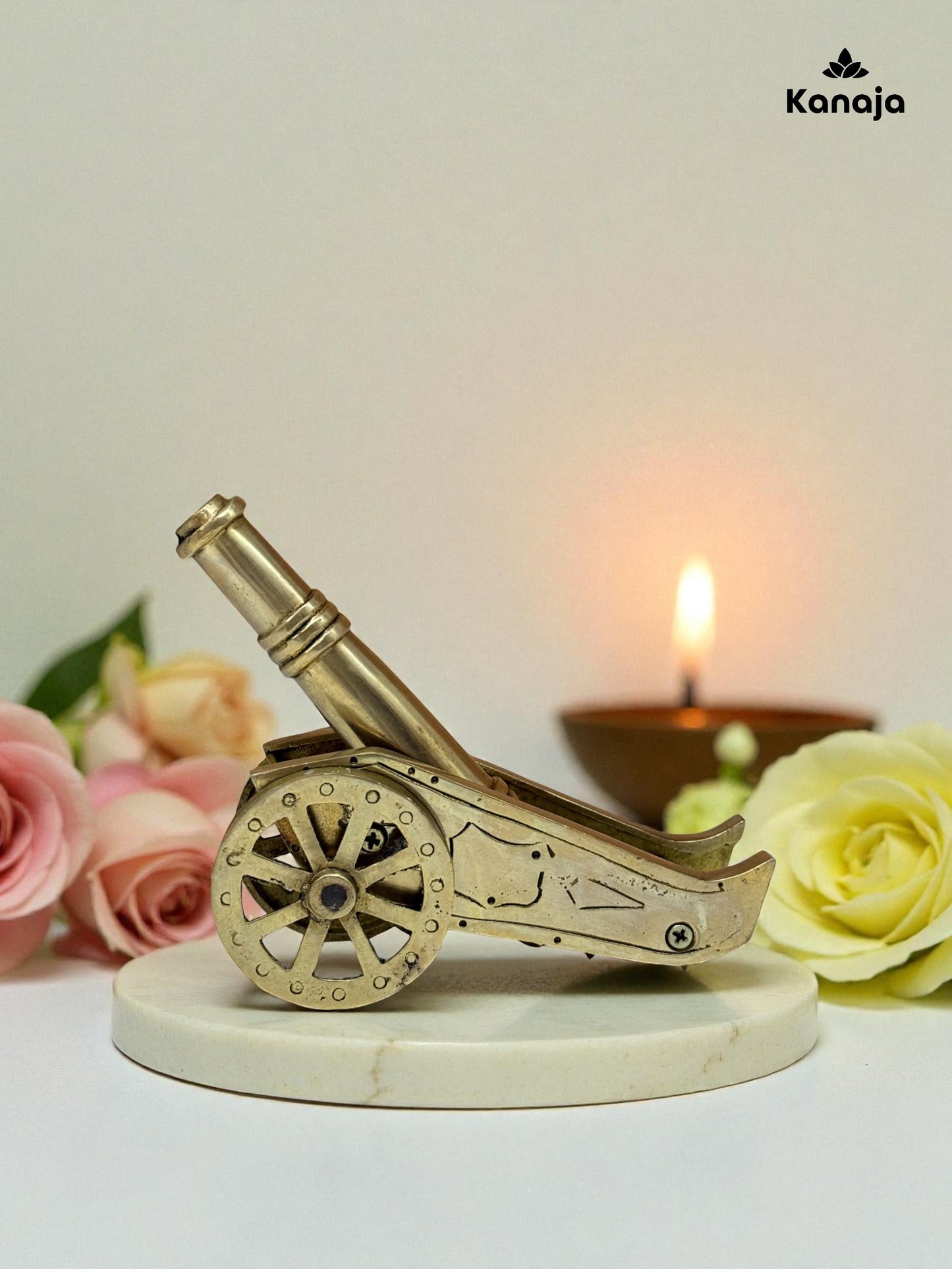 Vintage Brass Cannon Figurine – A Touch of Historic Charm