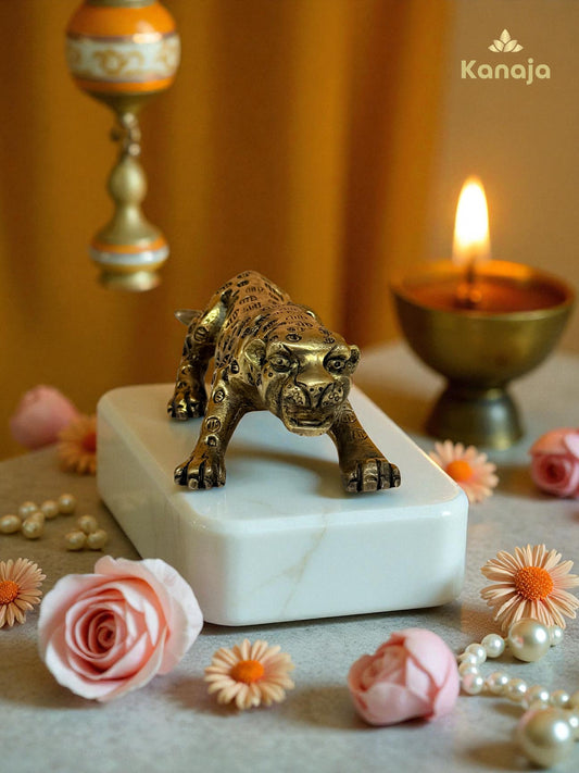 Striking Golden Leopard Figurine - A Symbol of Grace and Agility