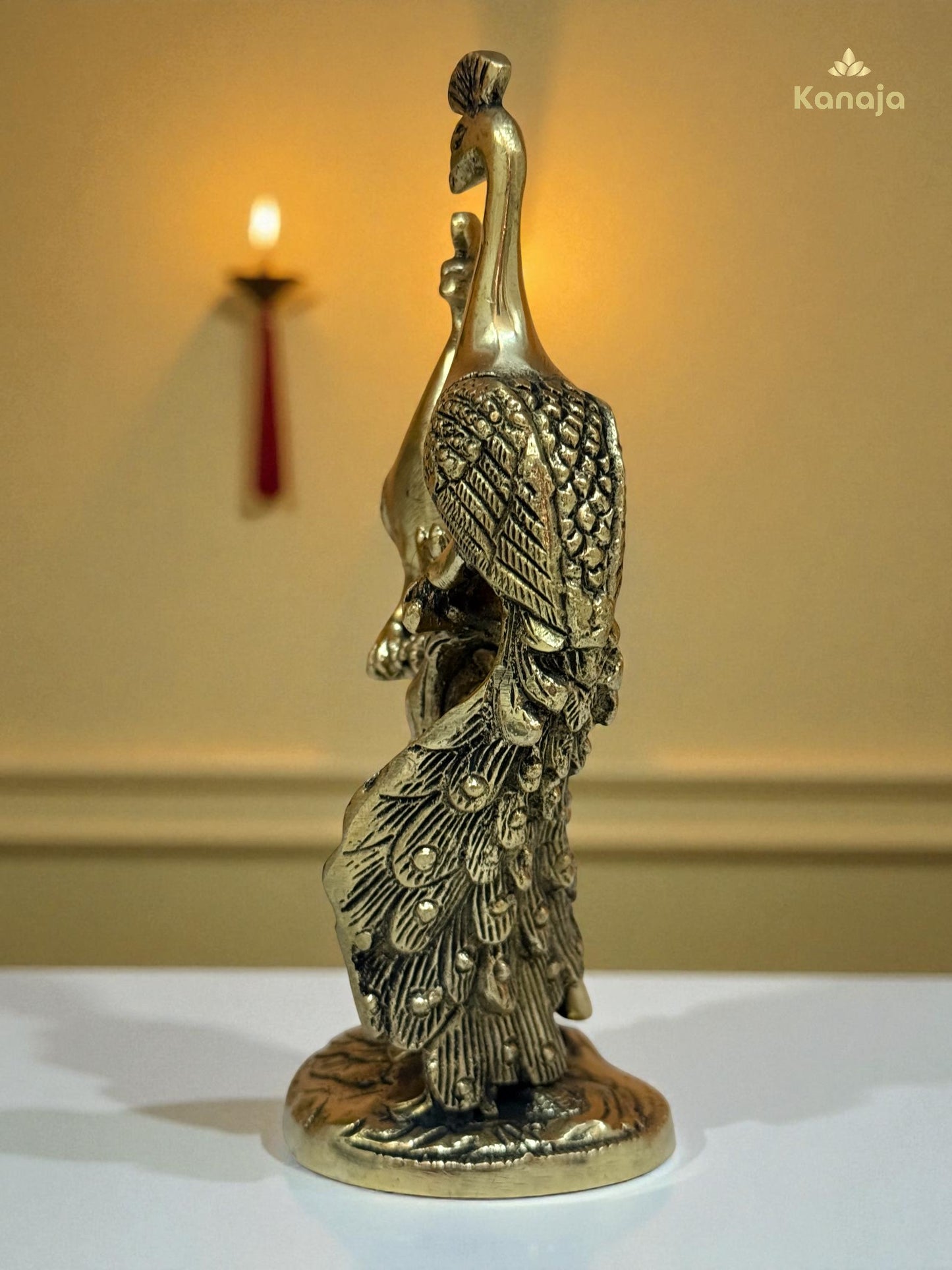 Brass Peacock Pair Showpiece