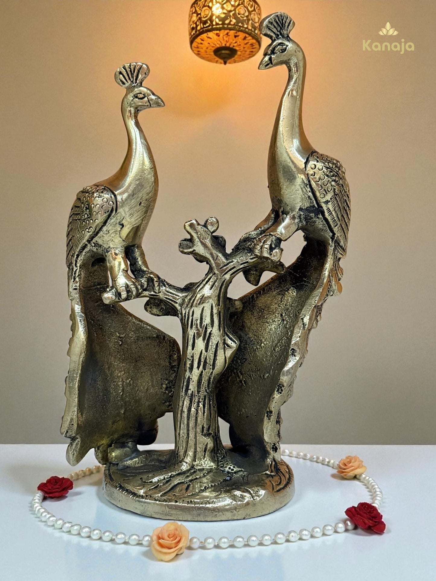 Brass Peacock Pair Showpiece