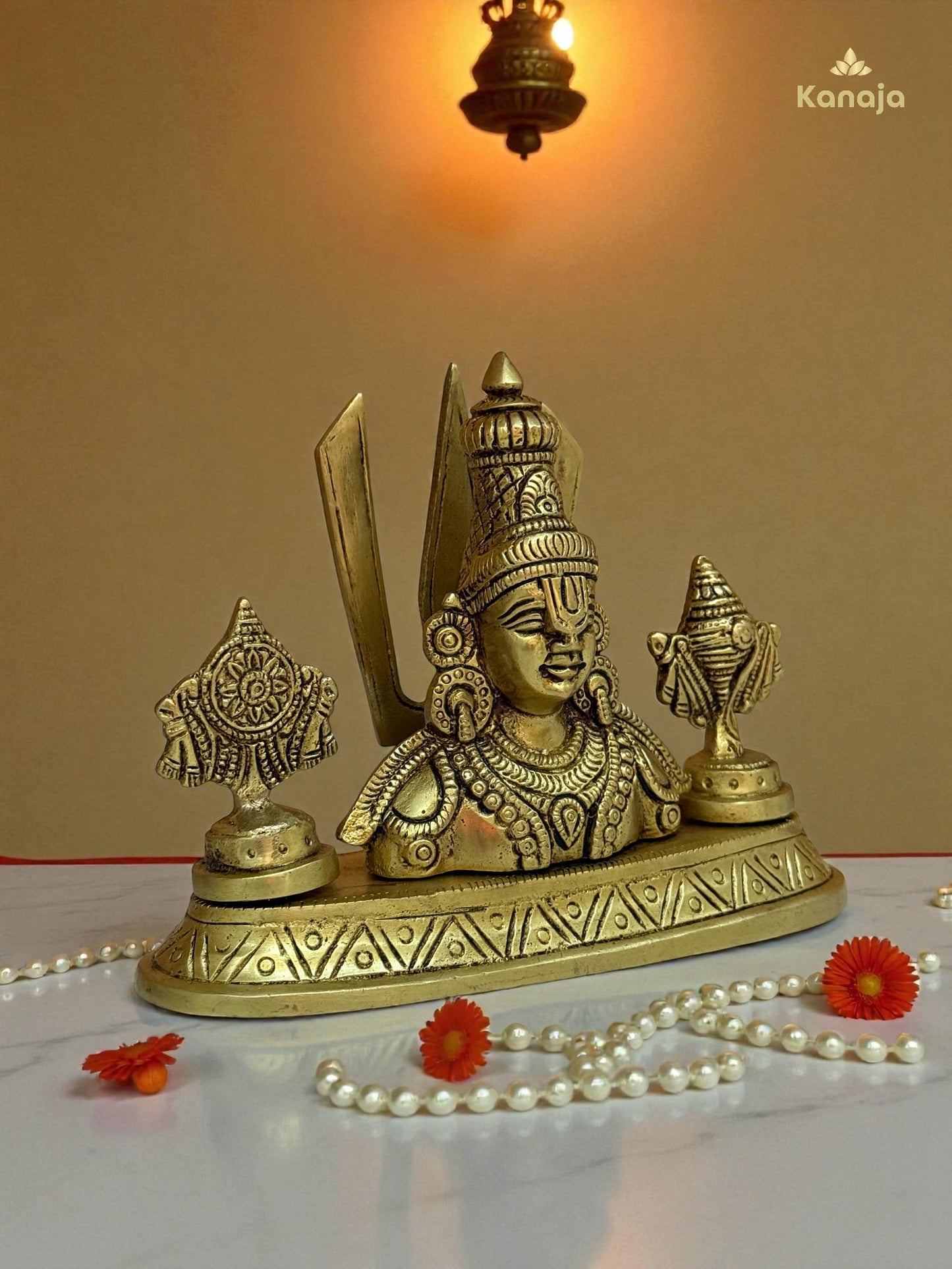 Brass Lord Venkateswara Swamy Idol with Shankh and Chakra
