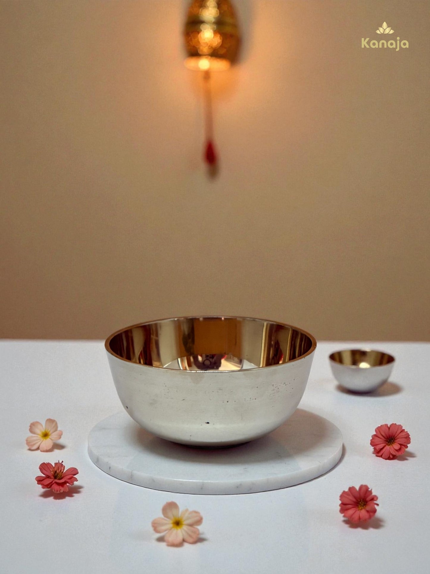 Brass Pooja Thali Set with Tree of Life Engraving