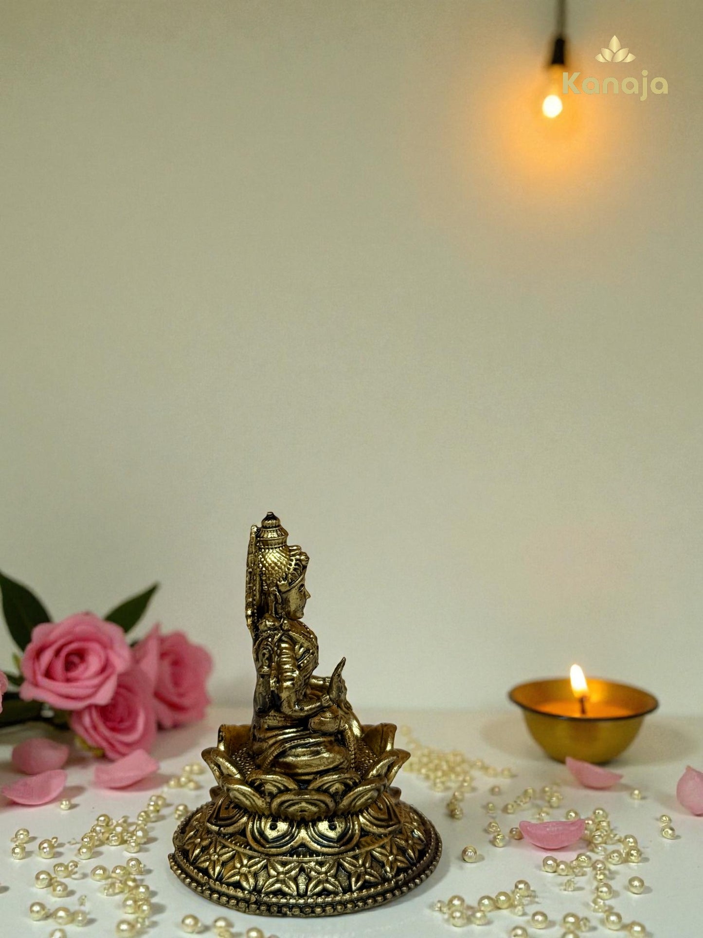 Miniature Brass Goddess Lakshmi Idol