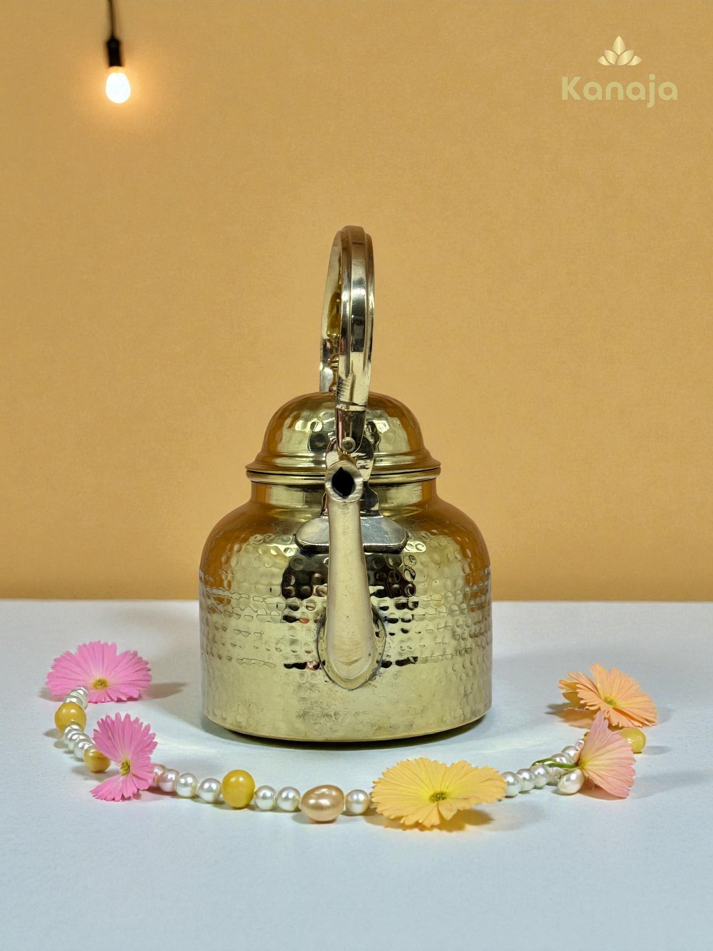 Handcrafted Brass Hammered Tea Kettle / Water Pot