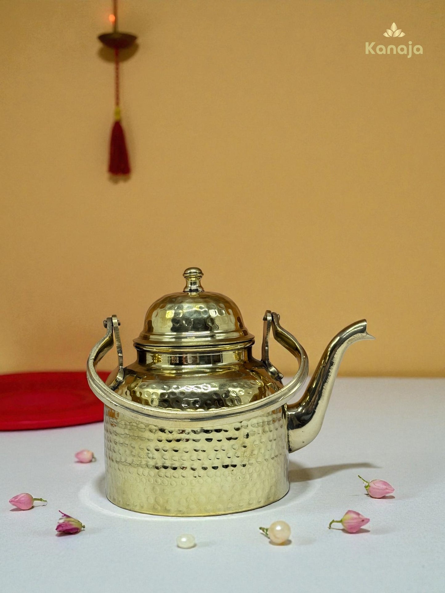 Handcrafted Brass Hammered Tea Kettle / Water Pot