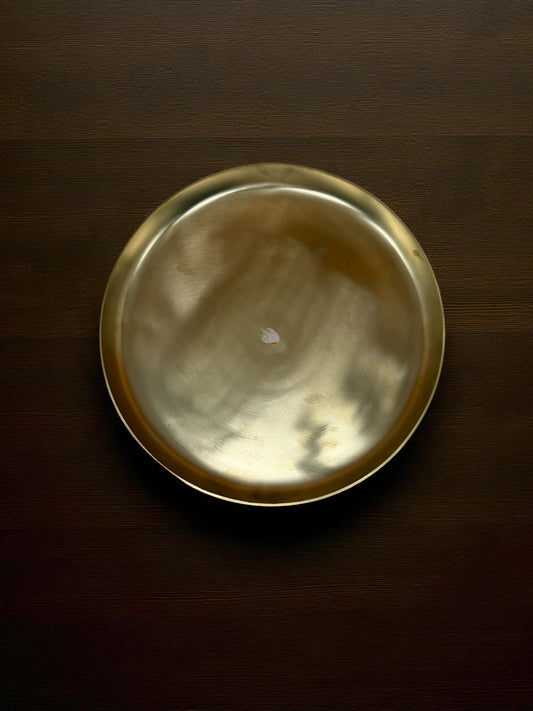 Plain Brass Thali / Plate – Handcrafted | Polished Finish | Traditional Serveware