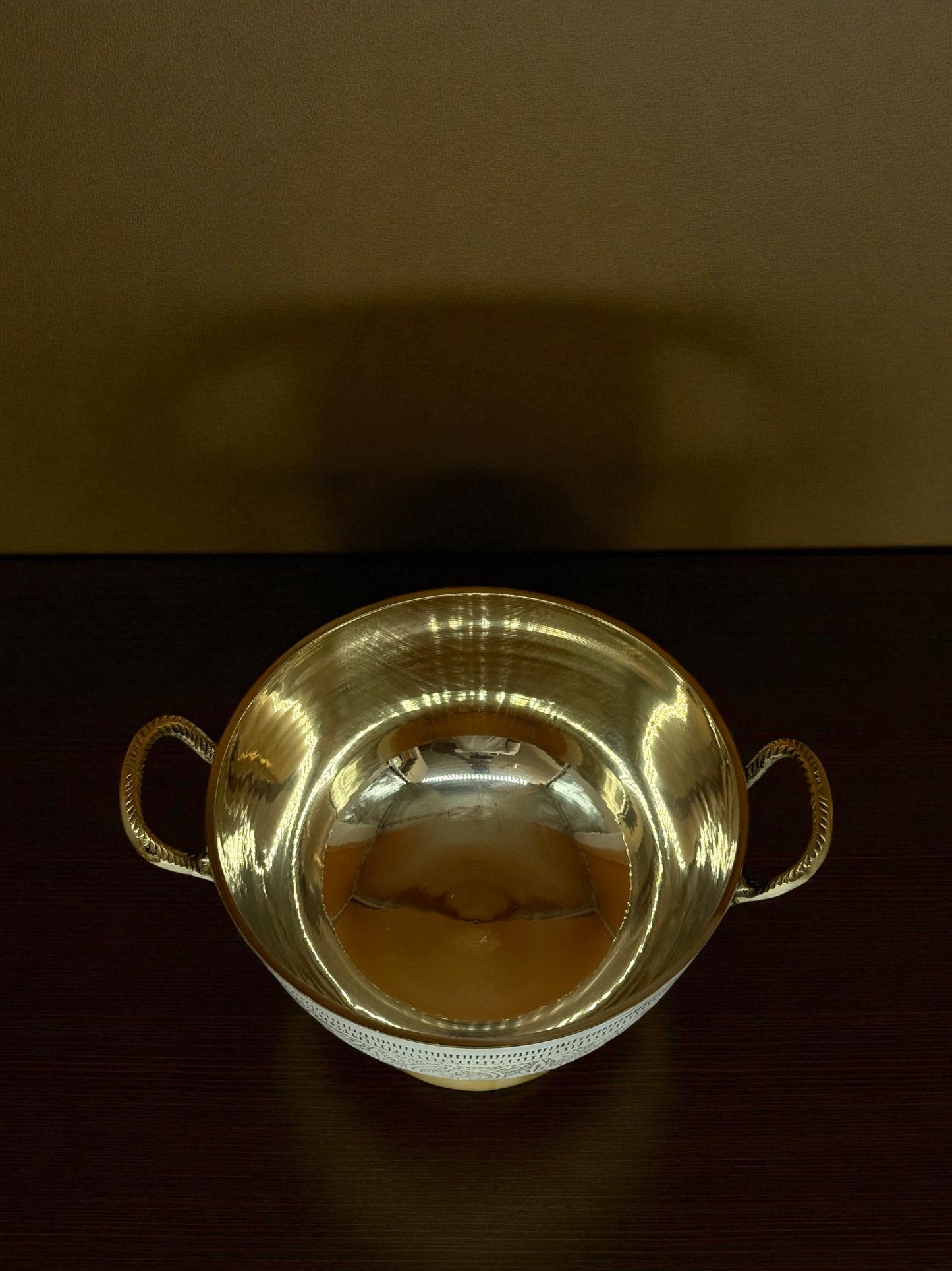 Brass Serving Bowl with Lid and Intricate Engravings – Premium Handcrafted Brassware | Decorative & Functional