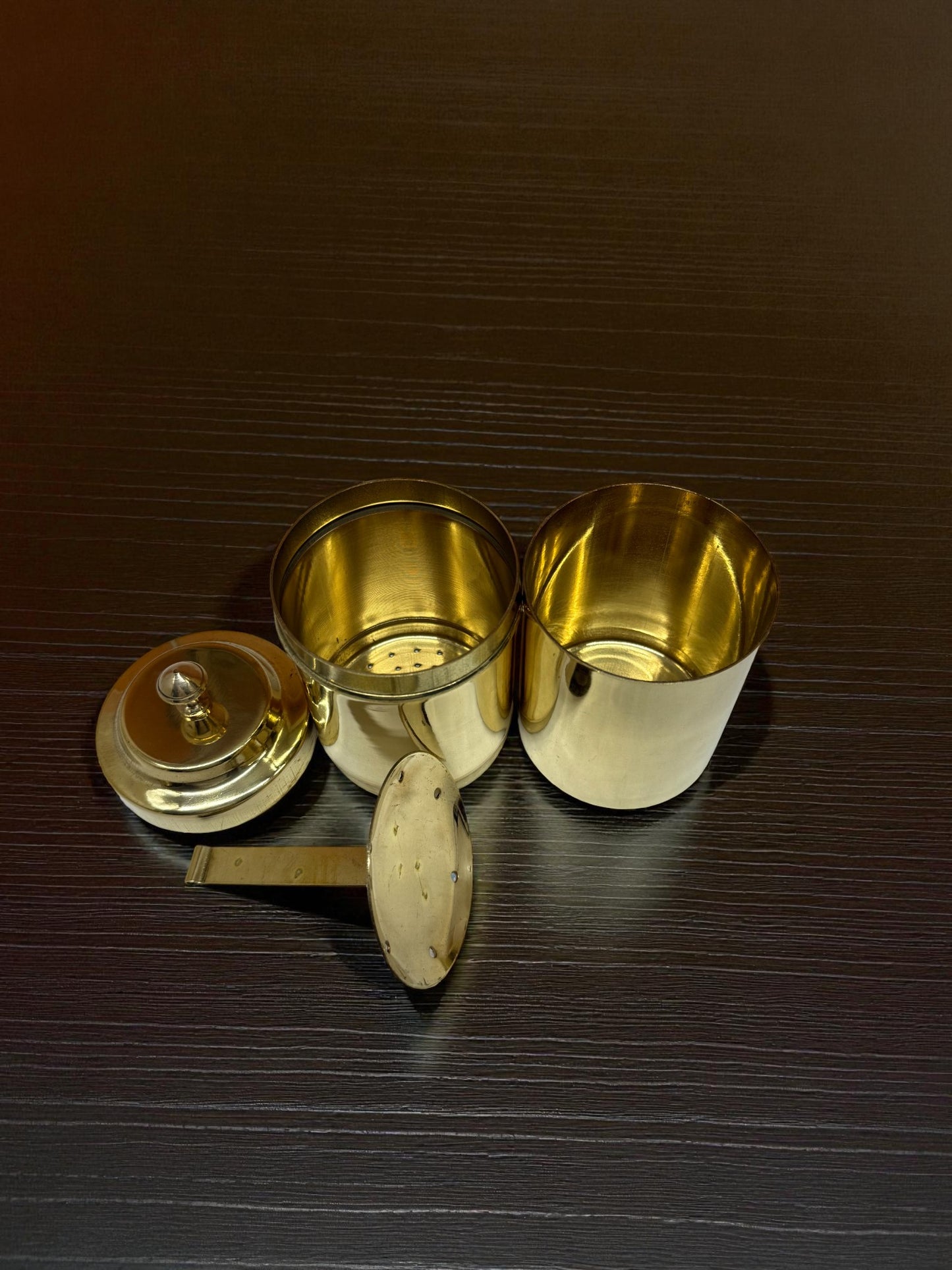 Authentic South Indian Brass Coffee Filter - For Rich Filter Coffee (Davara-Tumbler Style)