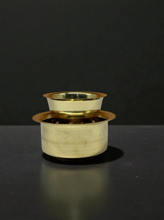 Brass Coffee Dabara Set – Traditional South Indian Filter Coffee Set (3 Sizes)