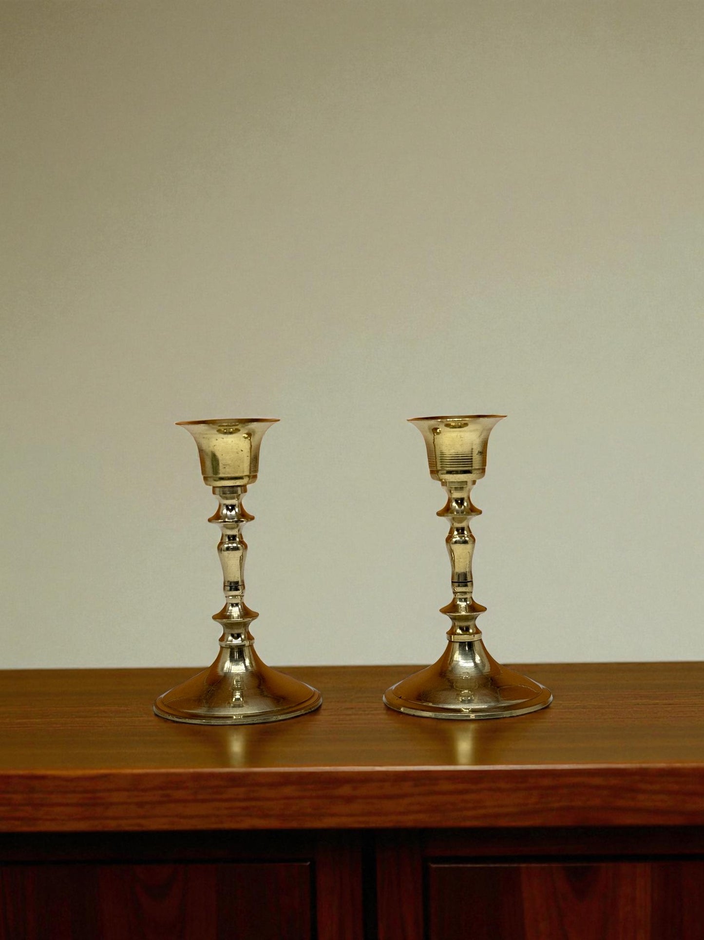 Brass Tiered Oil Lamp (Deepam) Set – Handcrafted Traditional Brass Diya (Set of 2)