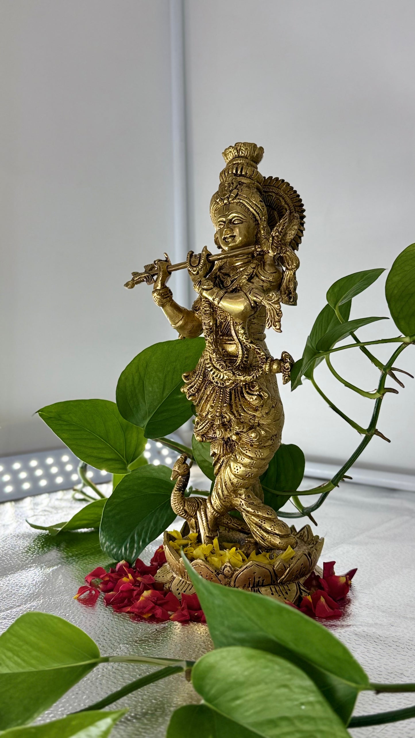 Masterpiece in Brass: Lord Krishna on Lotus Pedestal