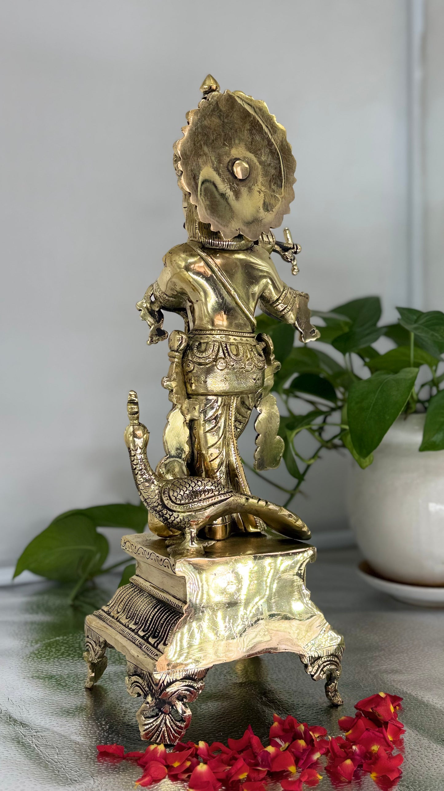 Brass Lord Krishna Flute Idol
