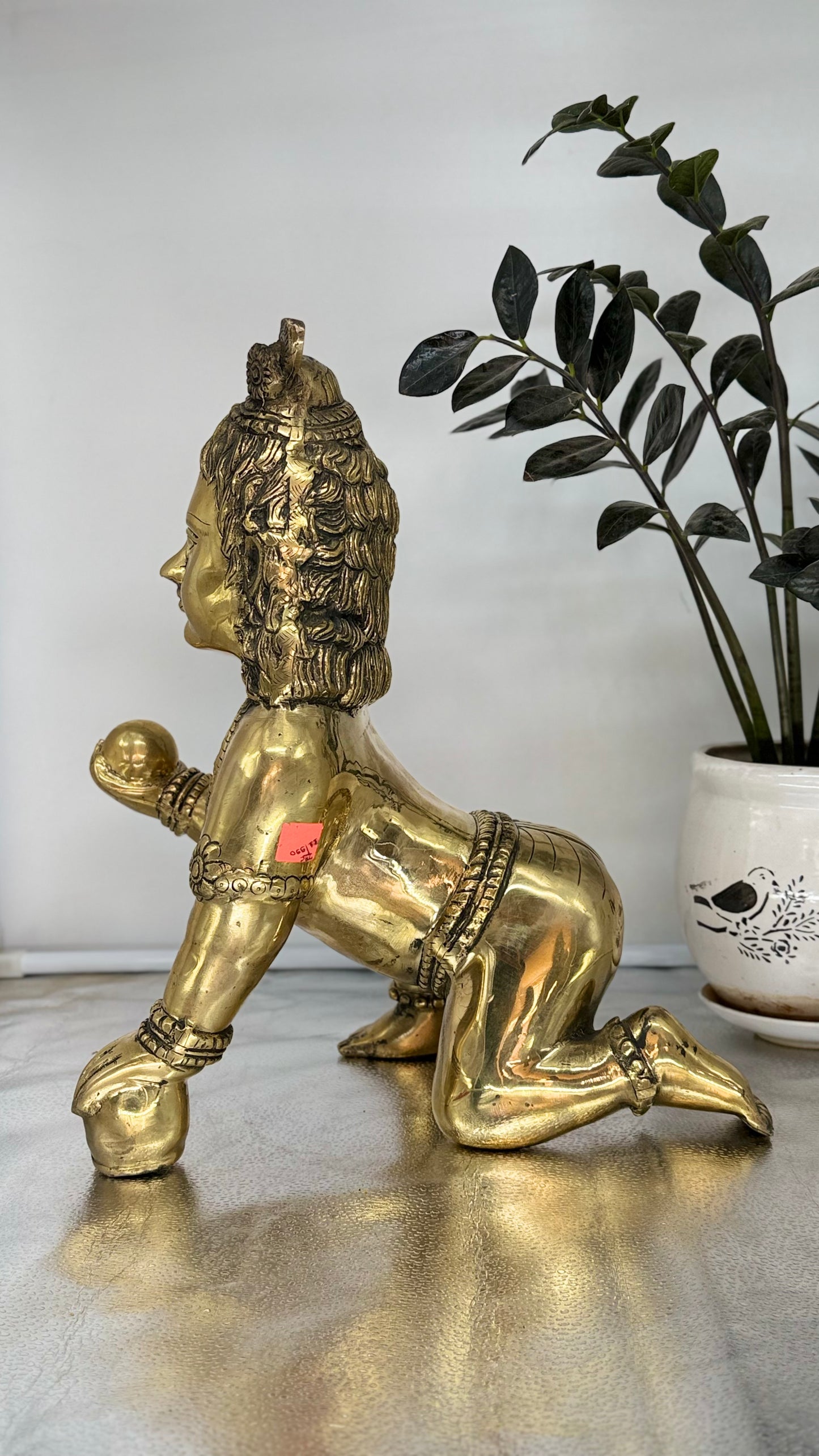 The Divine Child - Handcrafted Brass Bal Gopal (Laddu Gopal) Murti