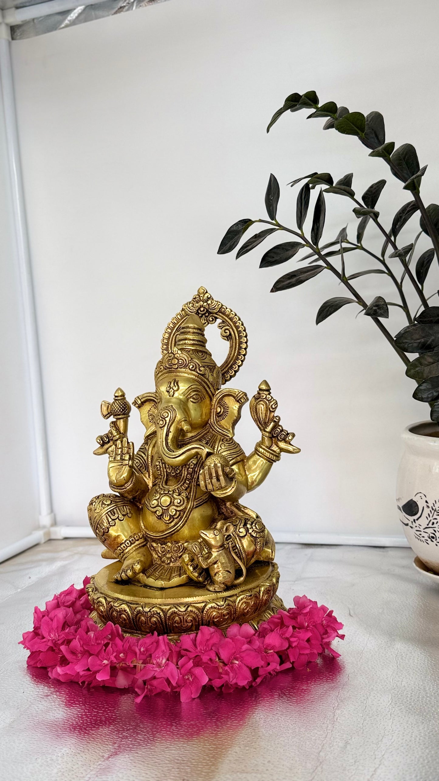 Handcrafted Brass Ganesha on Lotus Base – Symbol of Purity, Wisdom & Success