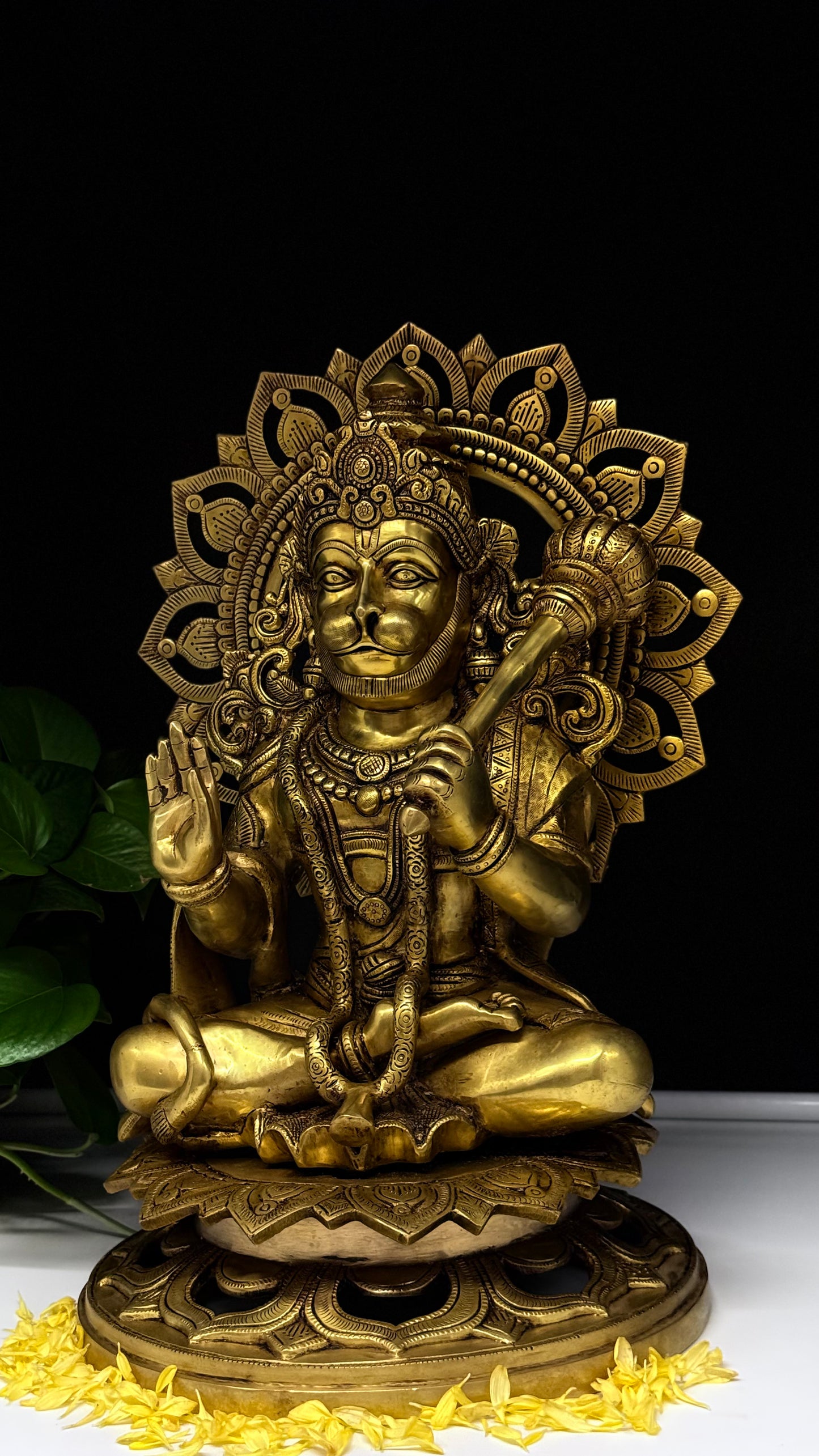Majestic Brass Statue of Lord Hanuman - The Embodiment of Strength and Devotion
