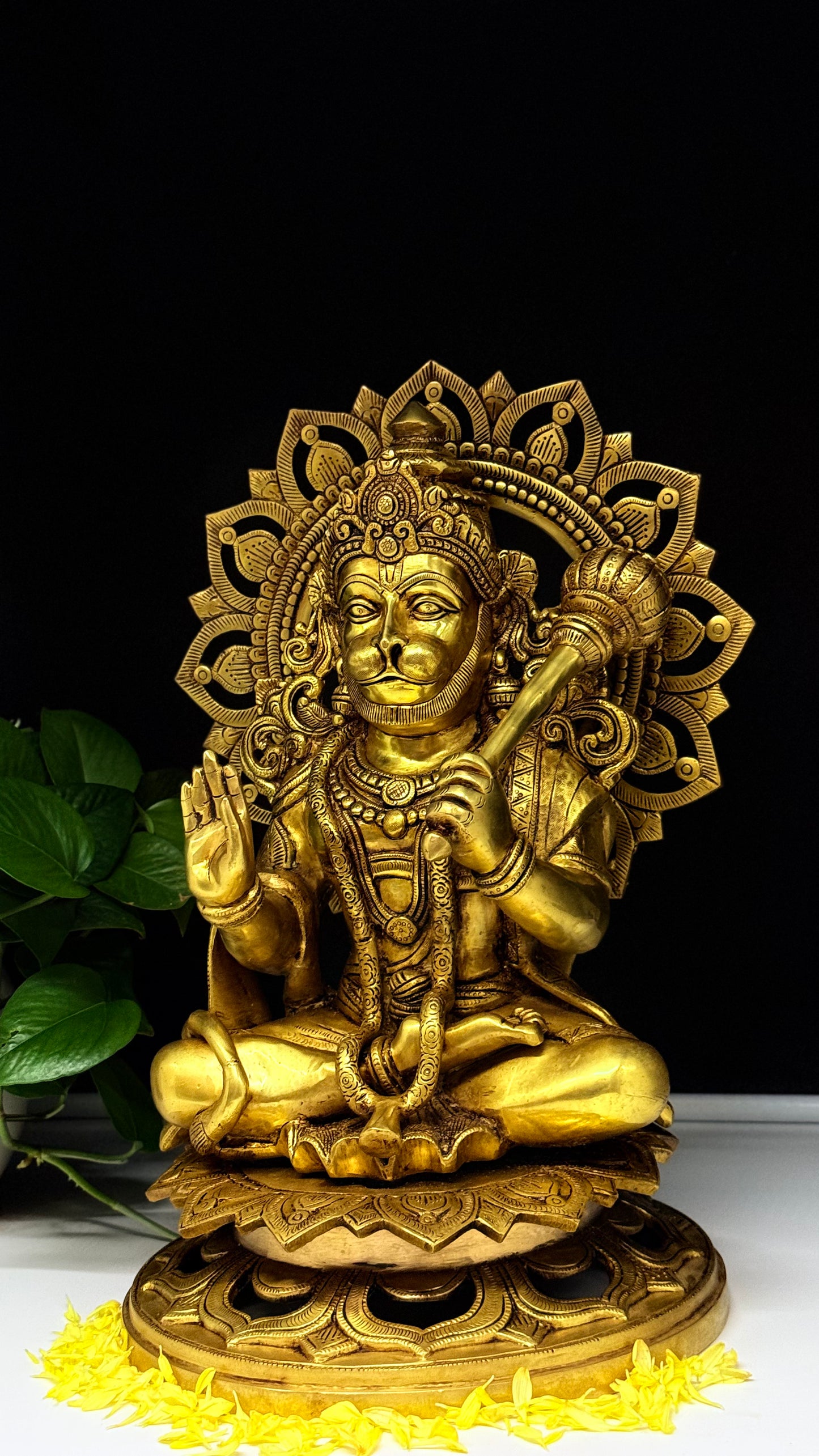 Majestic Brass Statue of Lord Hanuman - The Embodiment of Strength and Devotion
