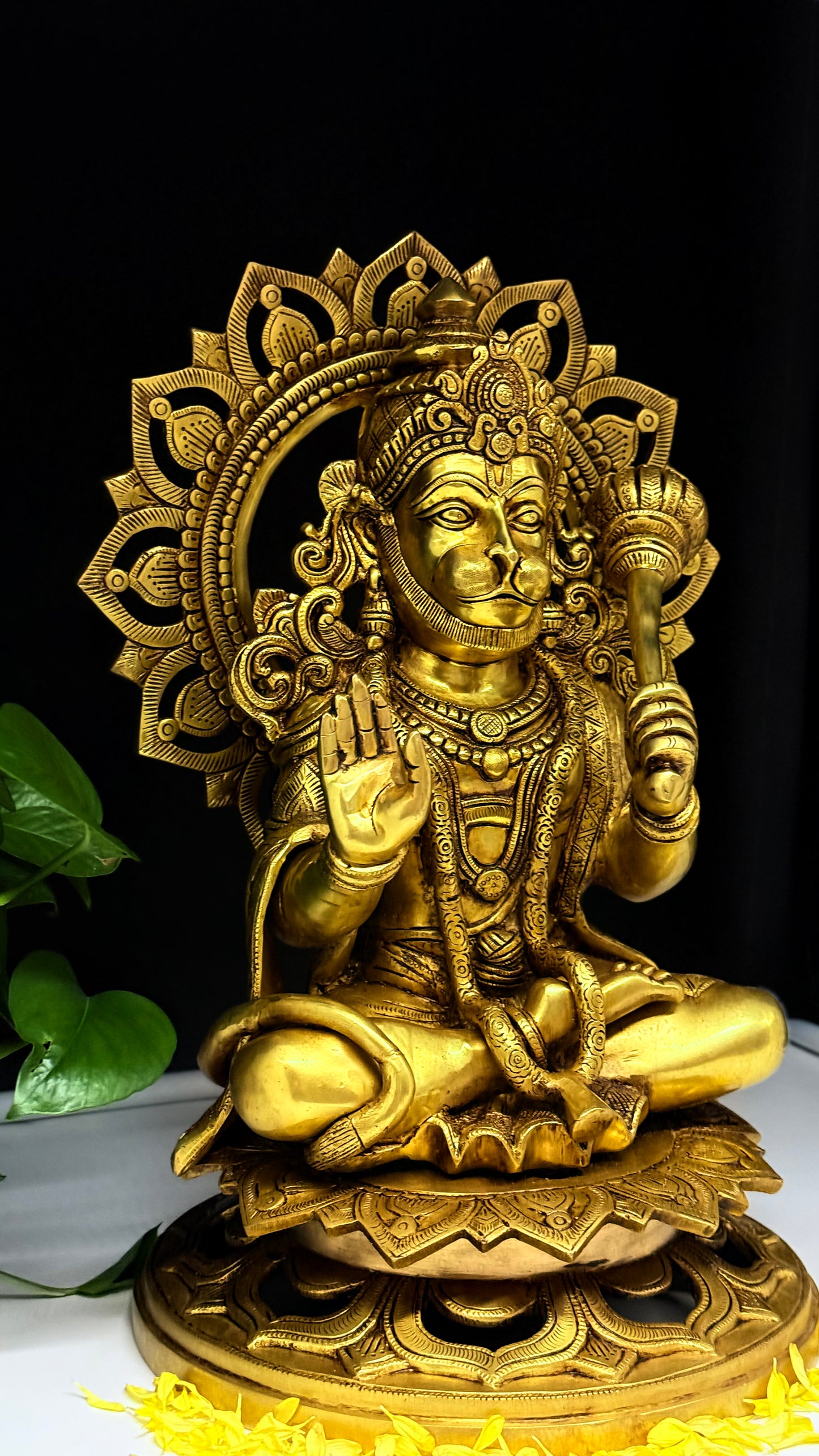 Majestic Brass Statue of Lord Hanuman - The Embodiment of Strength and Devotion