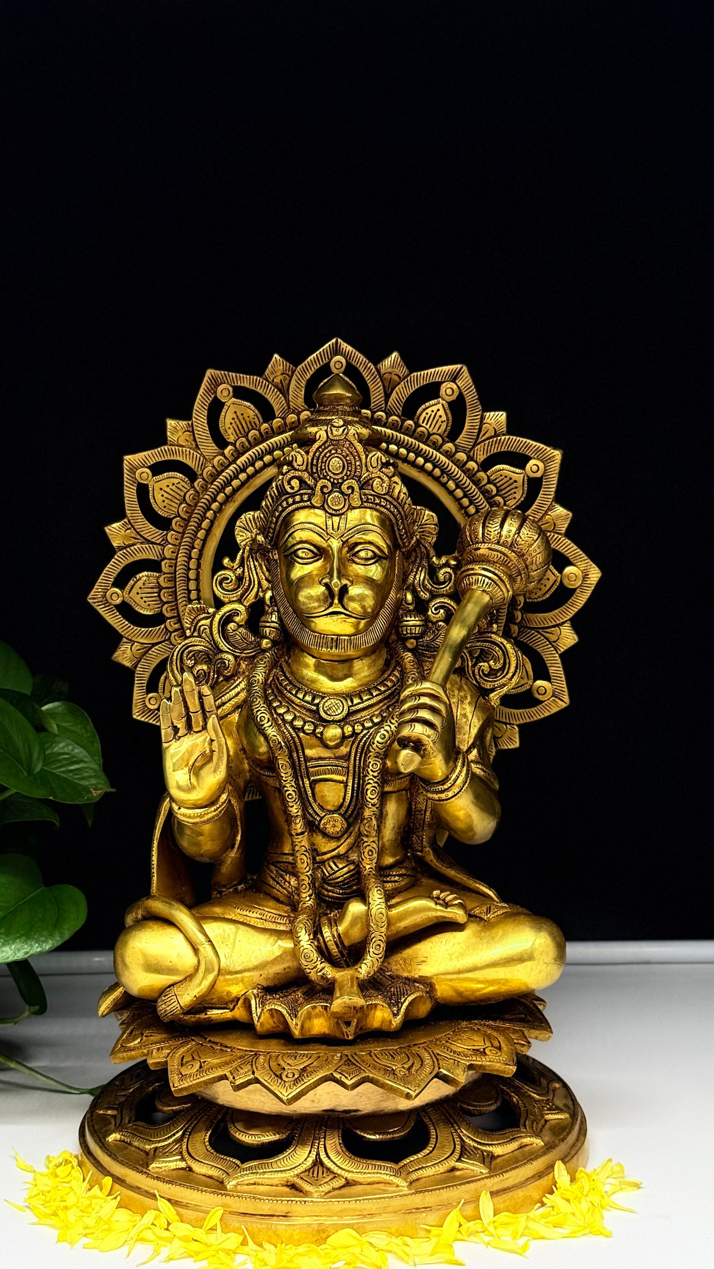 Majestic Brass Statue of Lord Hanuman - The Embodiment of Strength and Devotion
