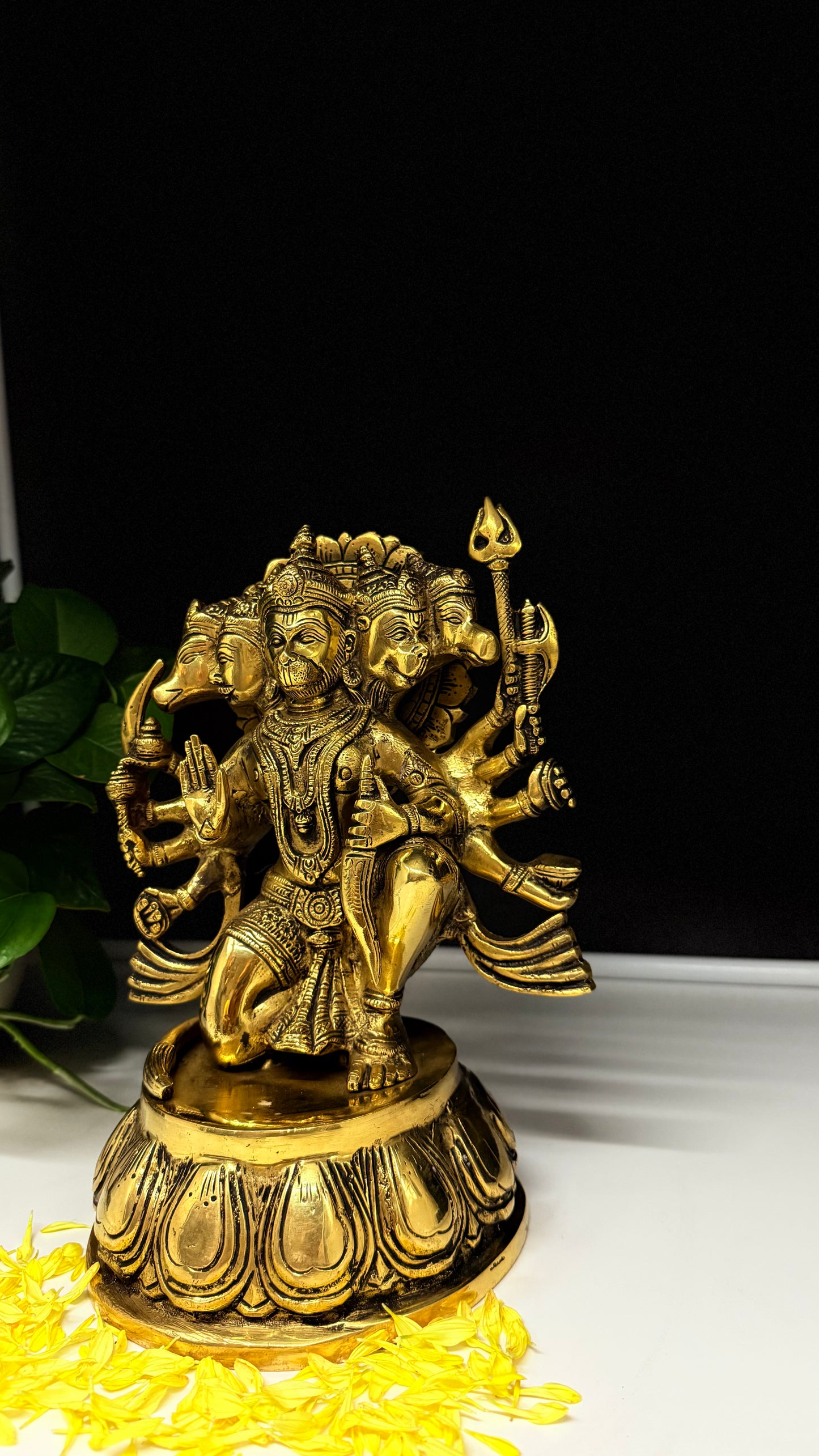 Divine Panchamukhi Hanuman Brass Statue - Symbol of Courage and Multi-faceted Power