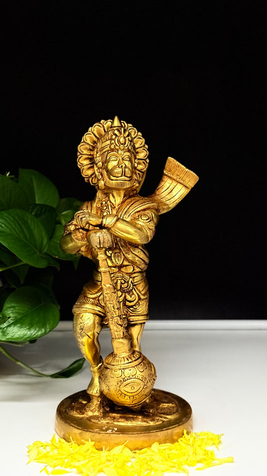 Majestic Brass Lord Hanuman Statue - The Embodiment of Valor and Devotion