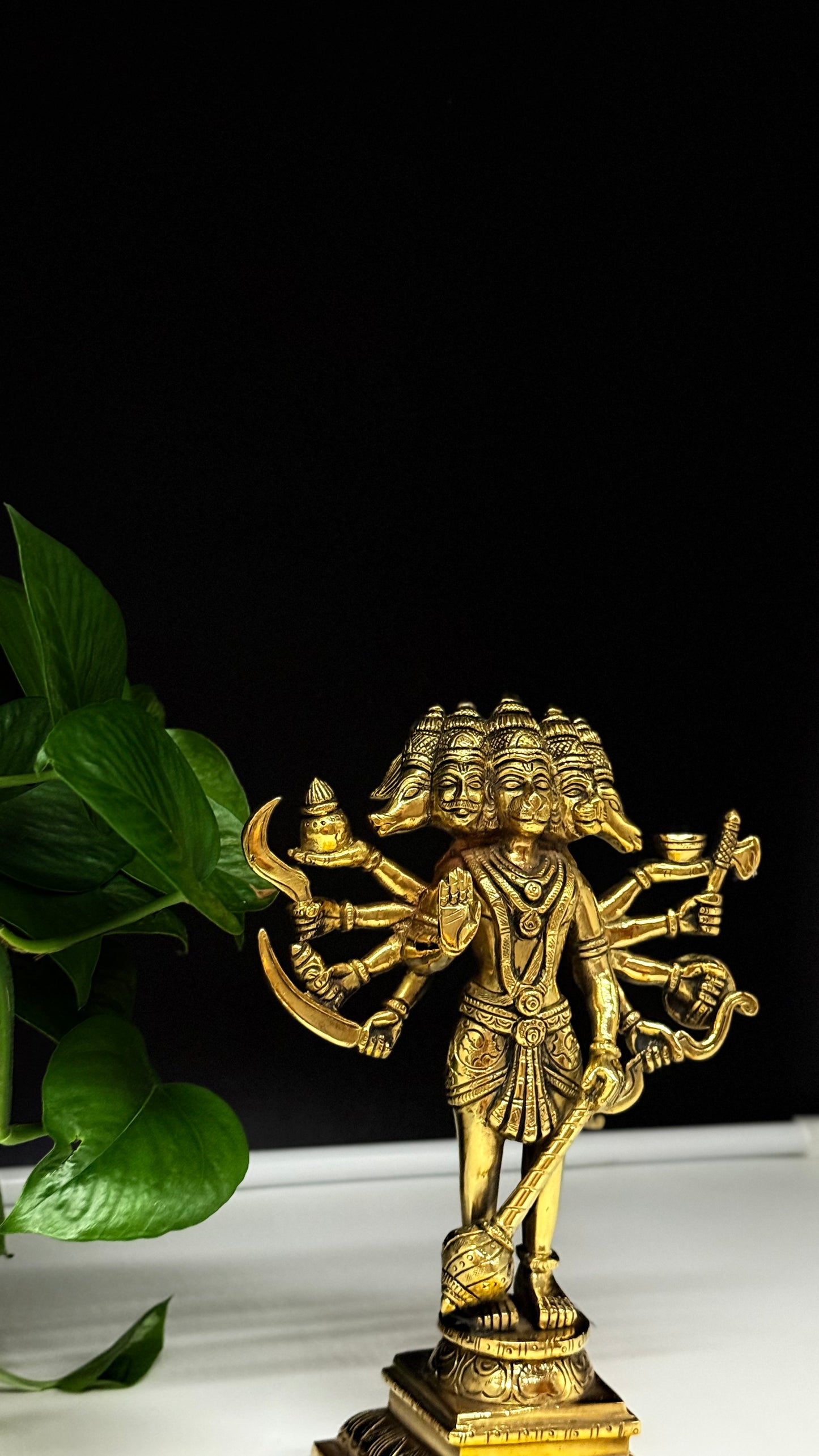 Panchamukhi Hanuman Brass Idol - Handcrafted Symbol of Protection