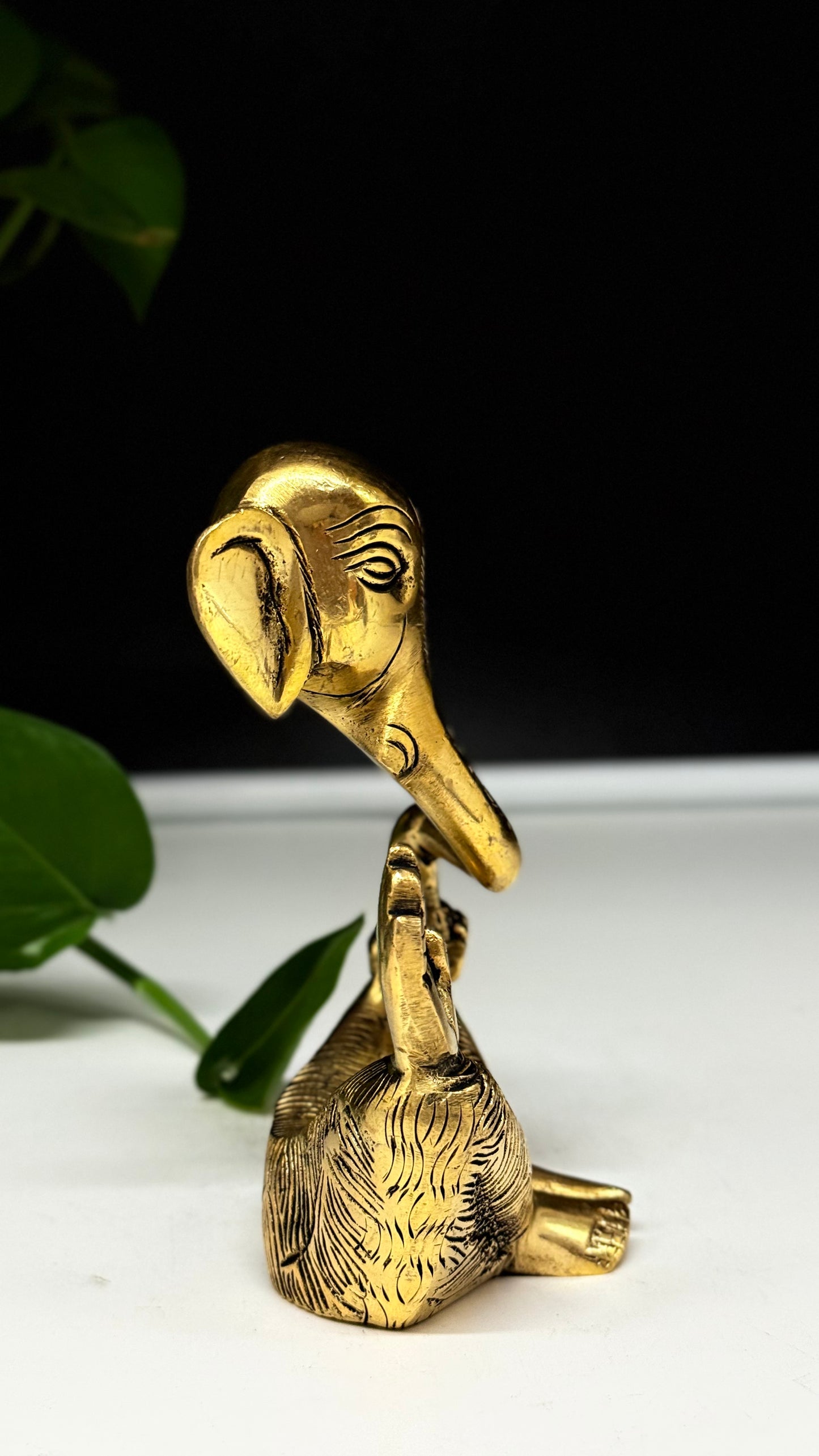 Handcrafted Brass Ganesha on Royal Asana - Artistic Divine Decor