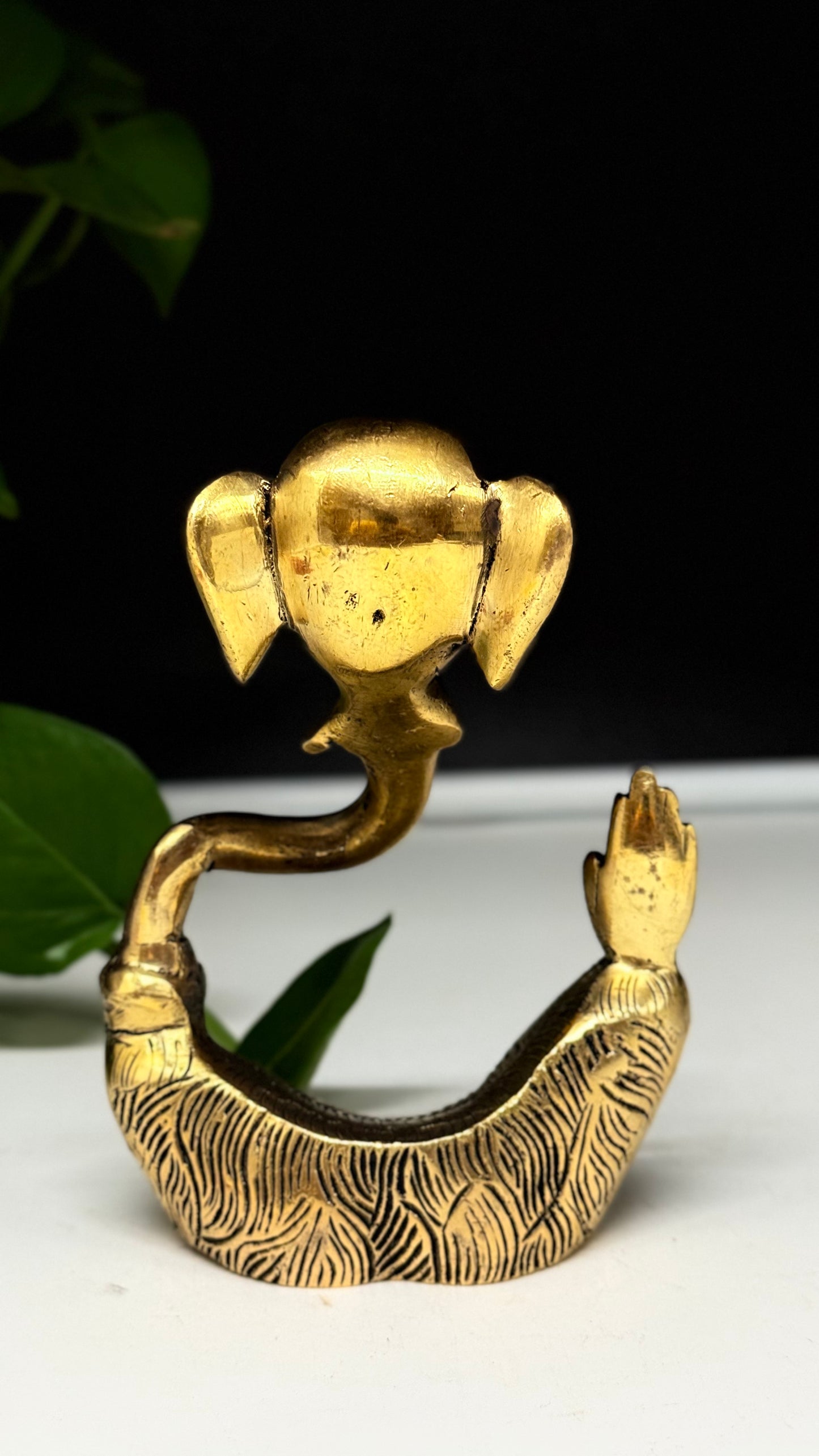 Handcrafted Brass Ganesha on Royal Asana - Artistic Divine Decor