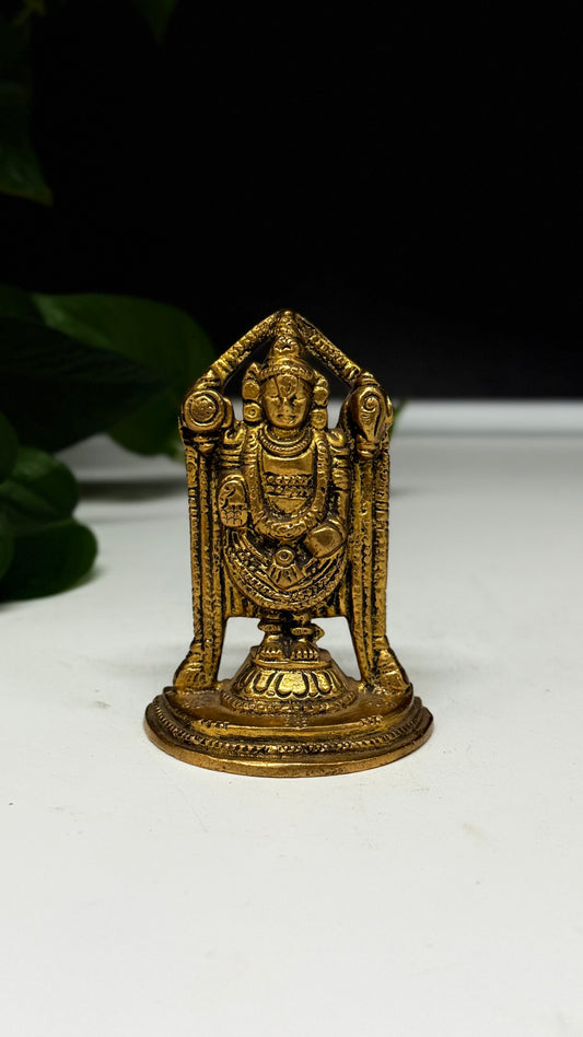 Antique Brass Tirupati Balaji Idol (Framed Design)