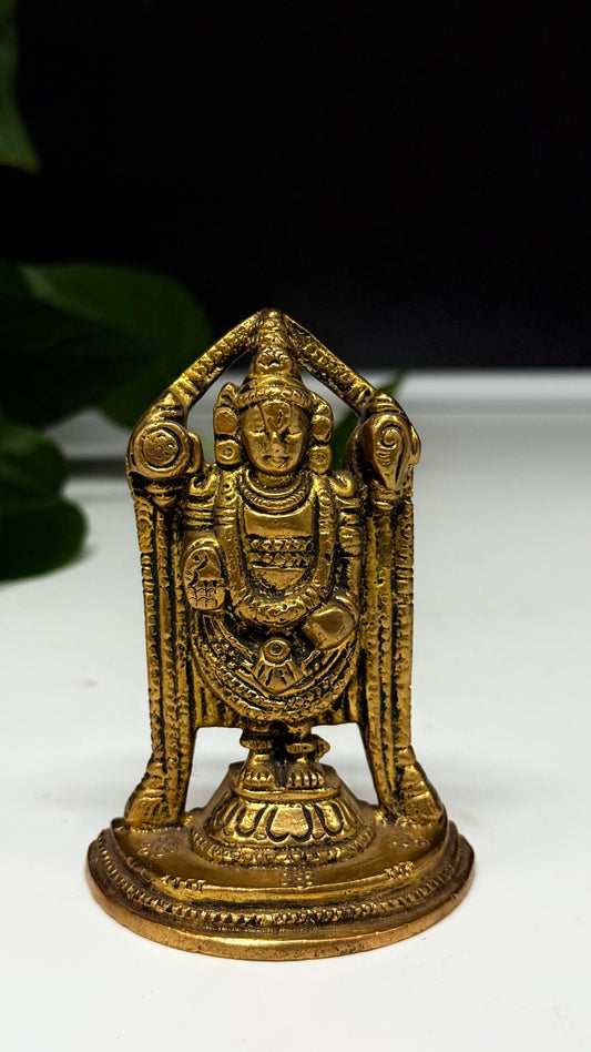 Antique Brass Tirupati Balaji Idol (Framed Design)