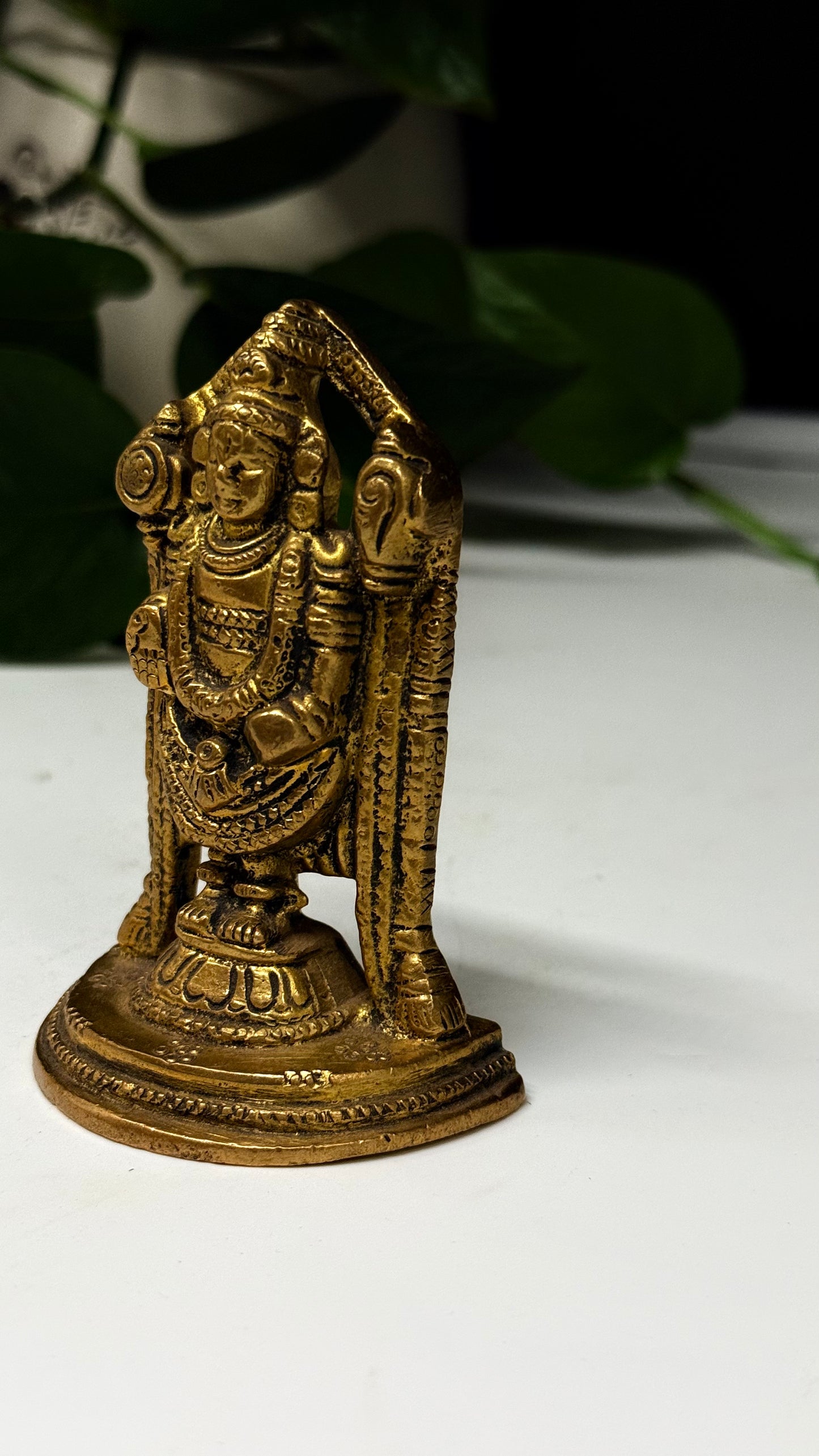 Antique Brass Tirupati Balaji Idol (Framed Design)
